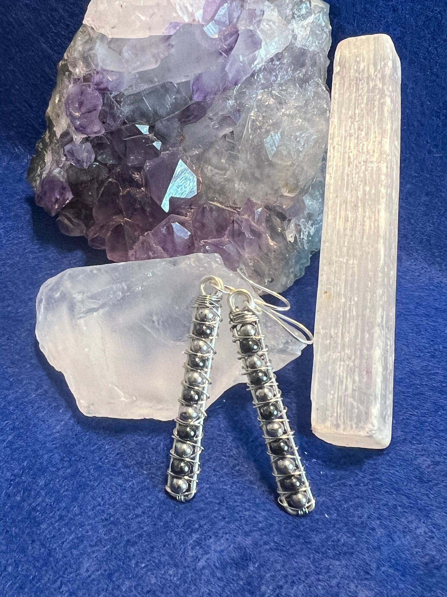 Hemetite and Stainless Steel Earrings