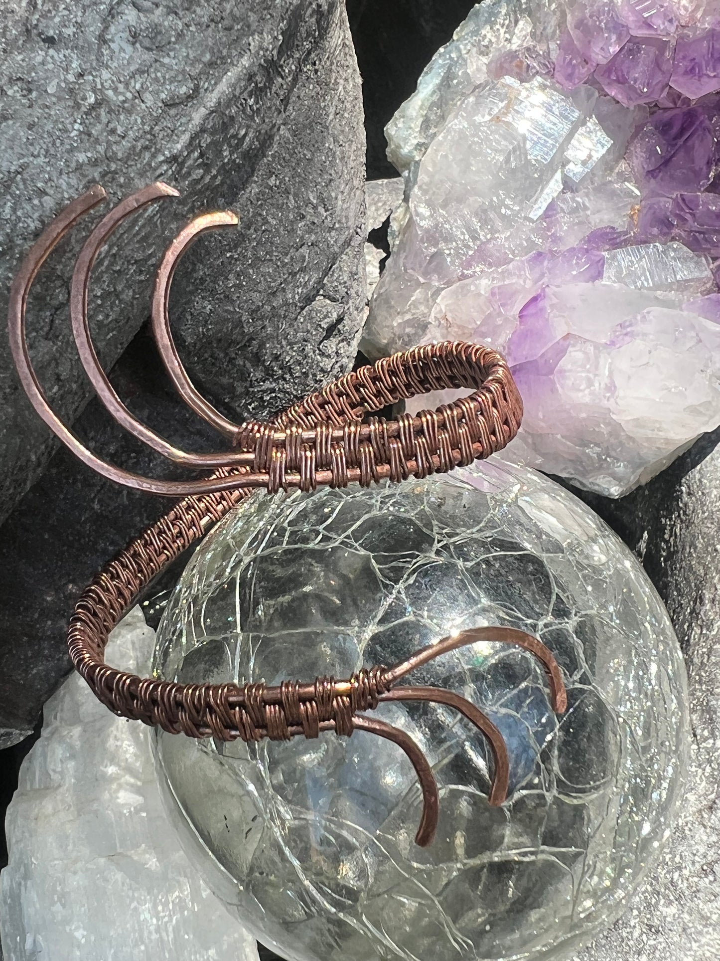 Pure copper wire, weave wrist  cuff