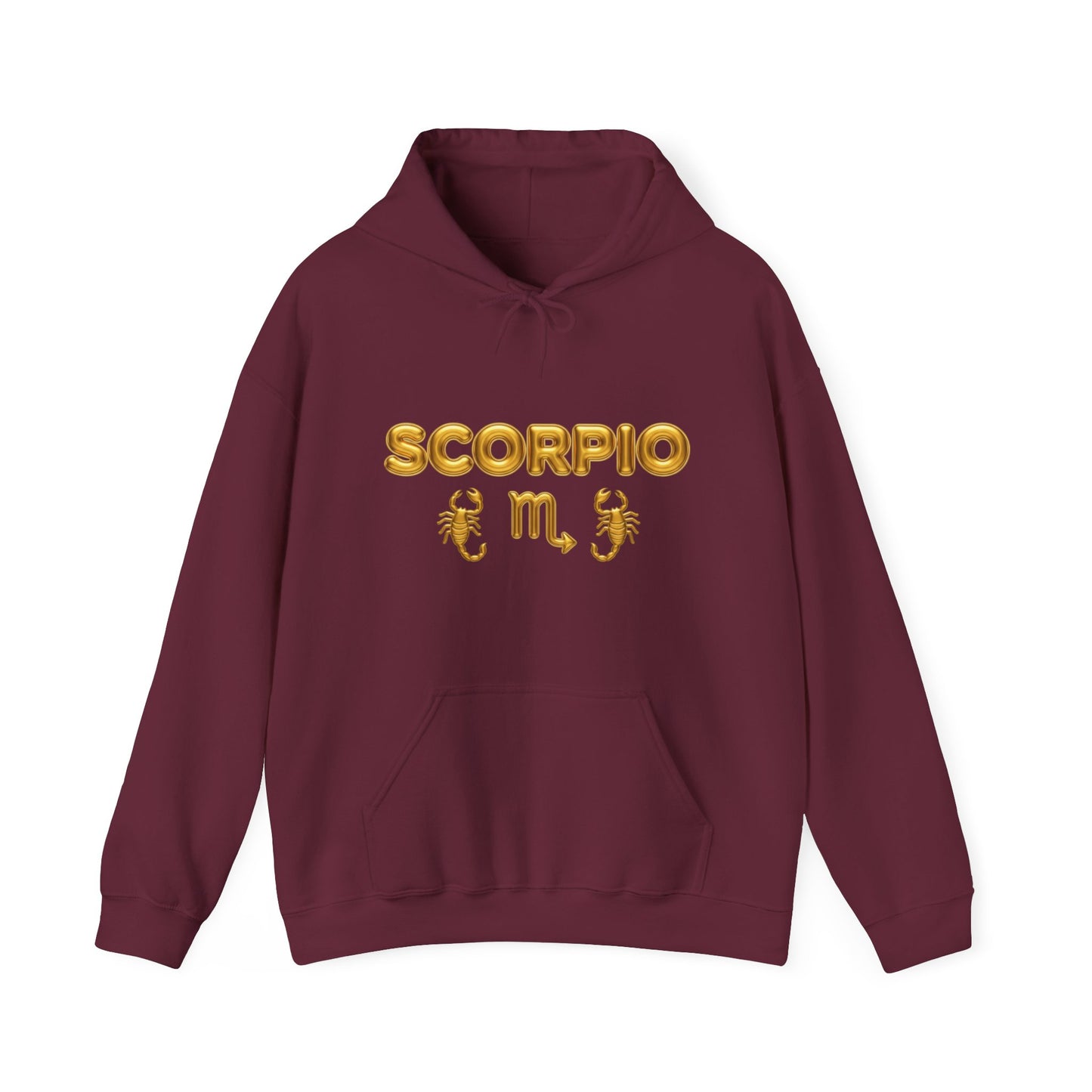 Scorpio Zodiac Hoodie – Gold Scorpion Astrology Sweatshirt (Back Zodiac Chart)