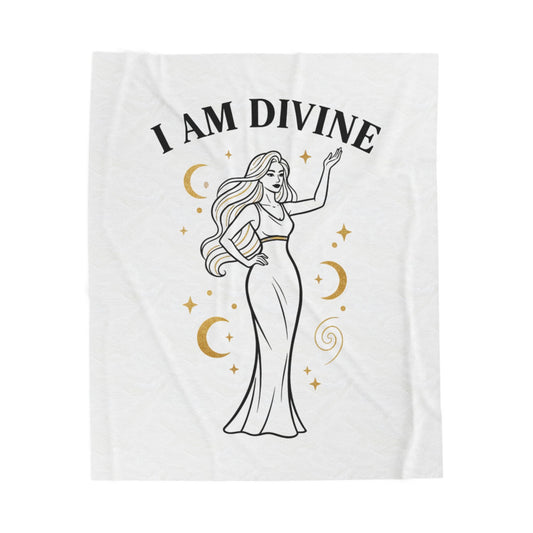 I Am Divine Goddess Plush Blanket | manifest goddess, main character energy