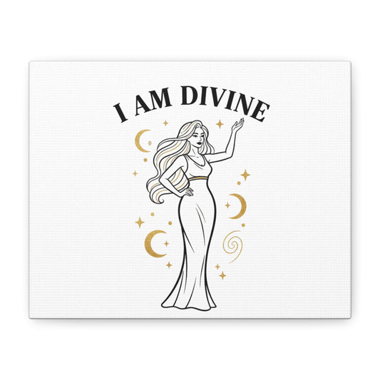 I Am Divine goddess art print | Matte Canvas wall art, manifestation decor