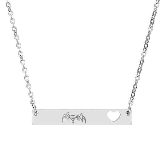 Cutout Heart Bar Necklace — Personalized Engraved Heart Bar Pendant