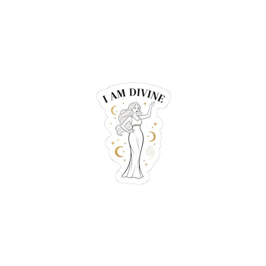 I Am Divine Sticker | goddess manifest, feminine empowerment