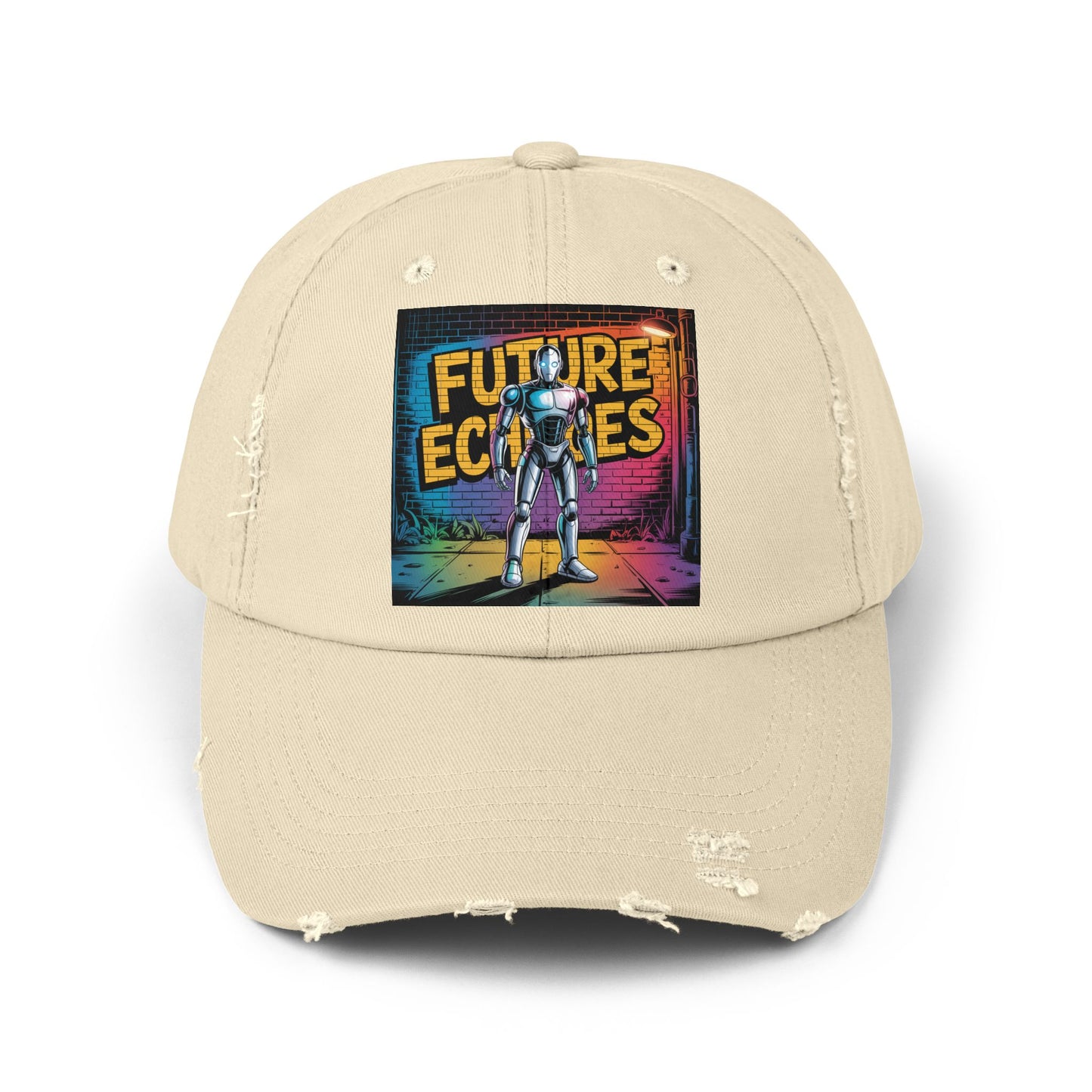Unisex Distressed Cap Featuring 'Future Echoes'