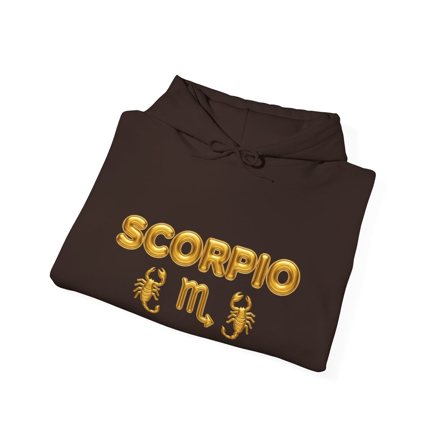 Scorpio Zodiac Hoodie – Gold Scorpion Astrology Sweatshirt (Back Zodiac Chart)