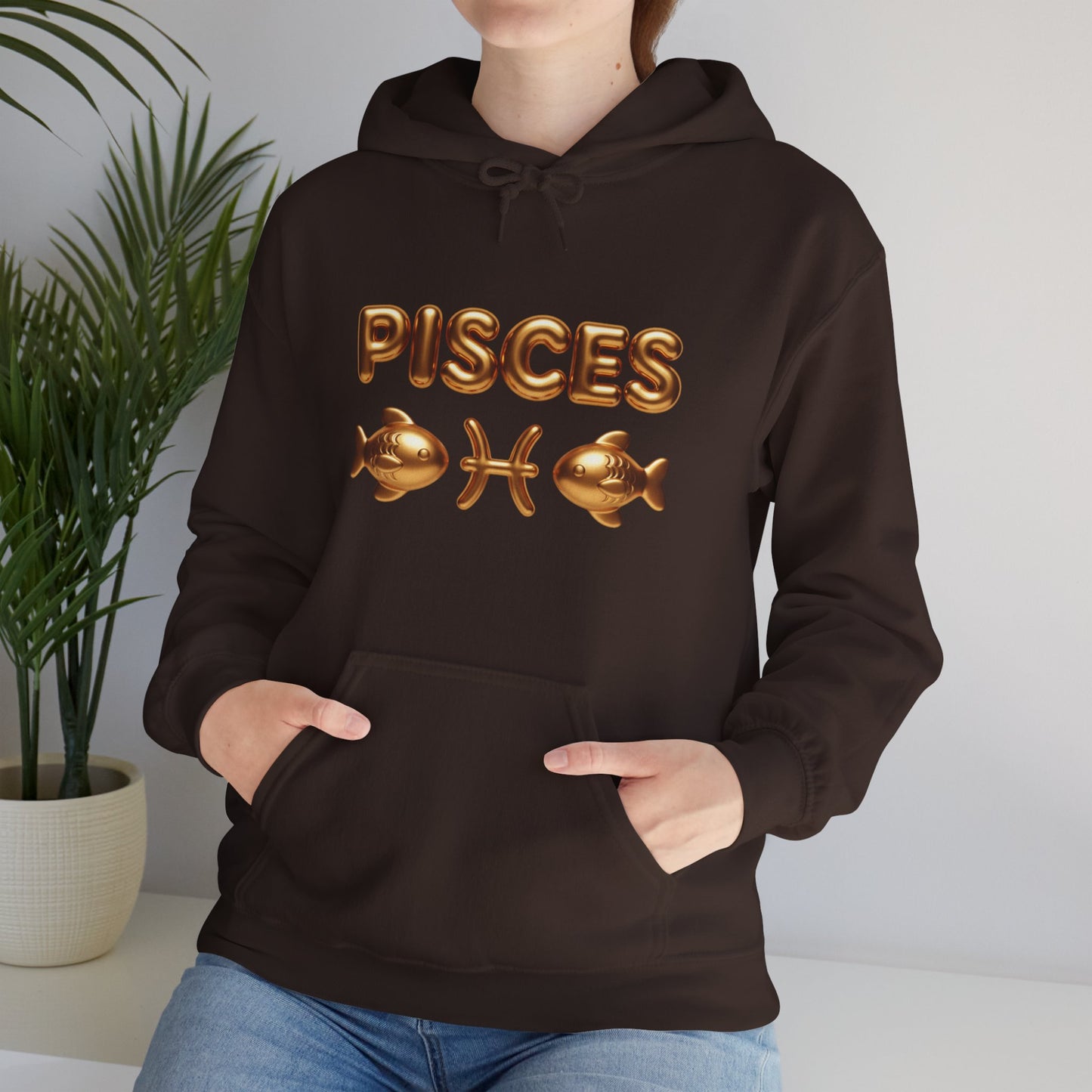 Pisces Zodiac Hoodie — Gold Astrological Sign Sweatshirt