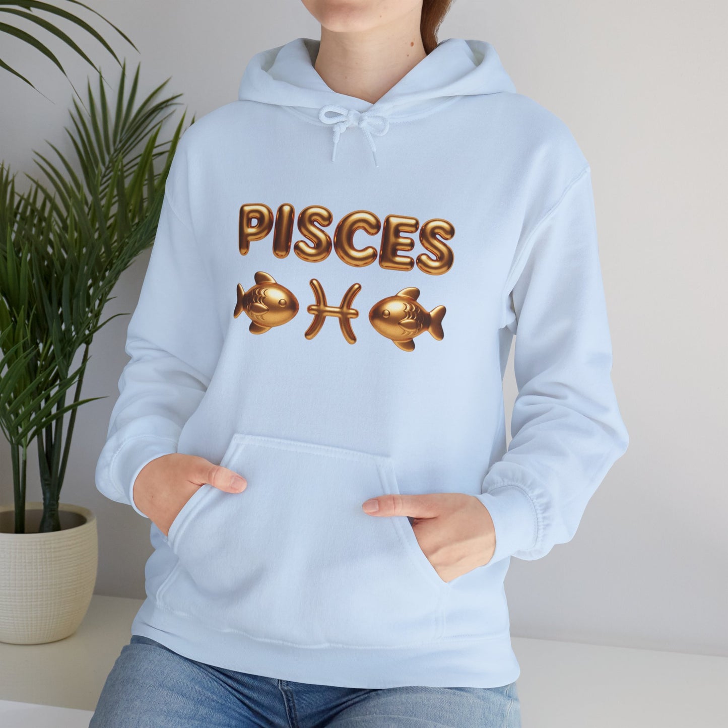 Pisces Zodiac Hoodie — Gold Astrological Sign Sweatshirt