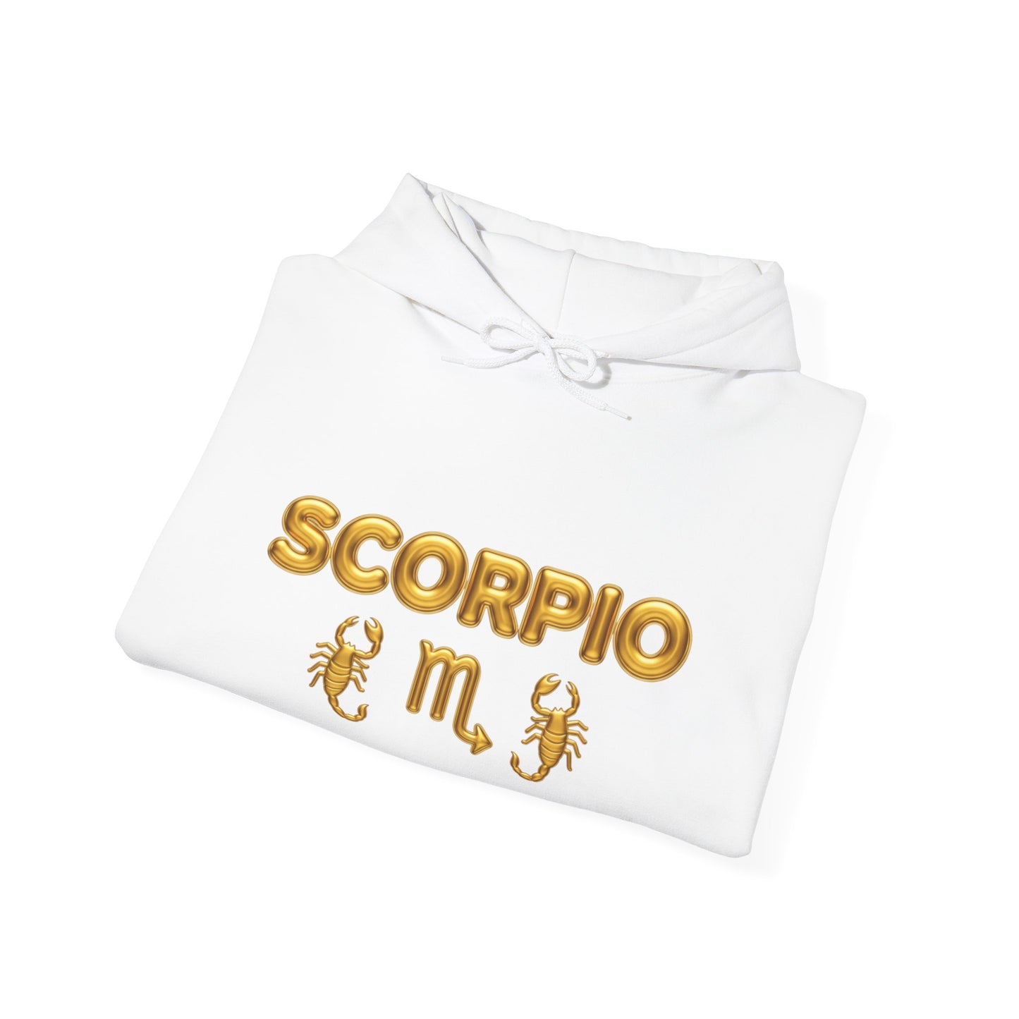 Scorpio Zodiac Hoodie – Gold Scorpion Astrology Sweatshirt (Back Zodiac Chart)