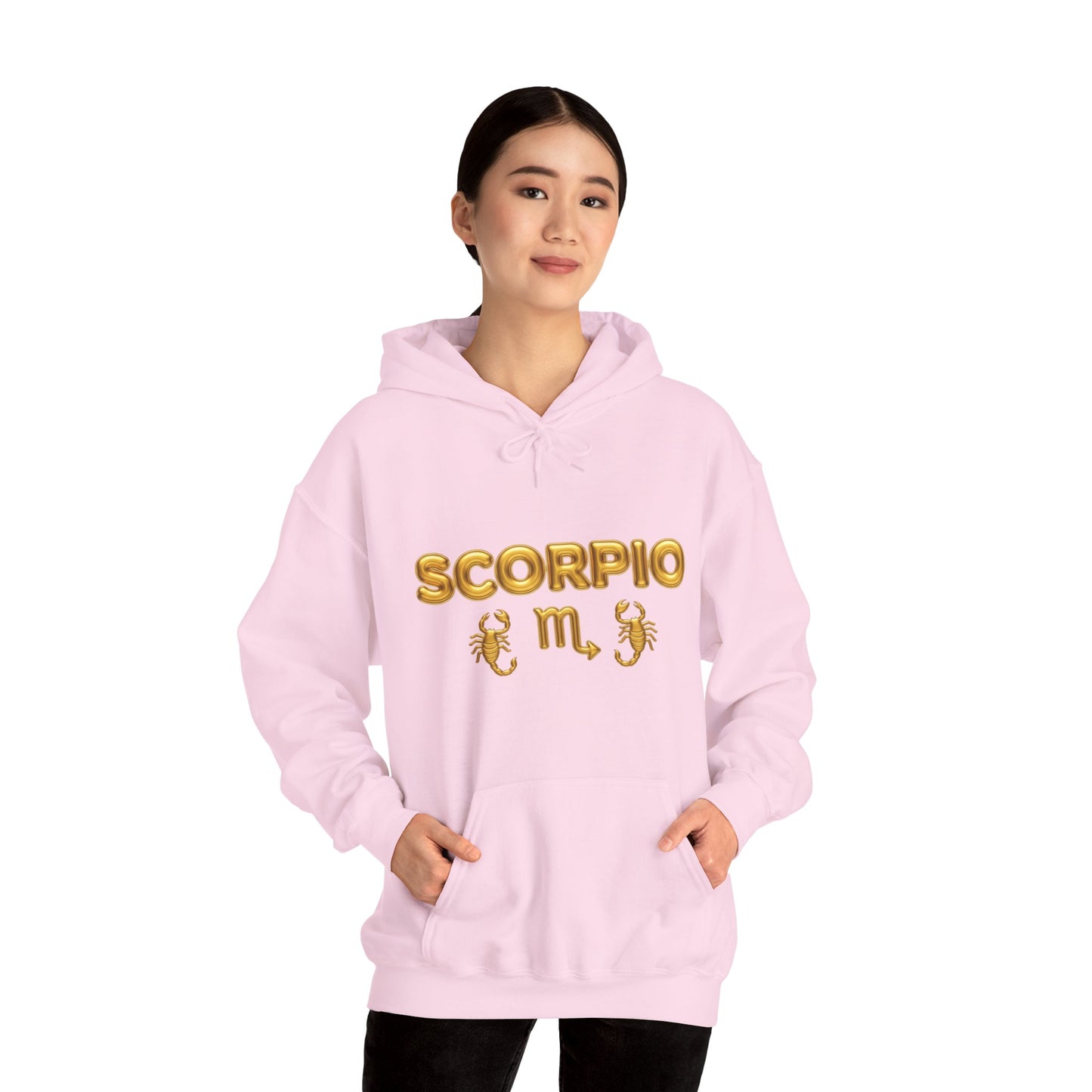 Scorpio Zodiac Hoodie – Gold Scorpion Astrology Sweatshirt (Back Zodiac Chart)