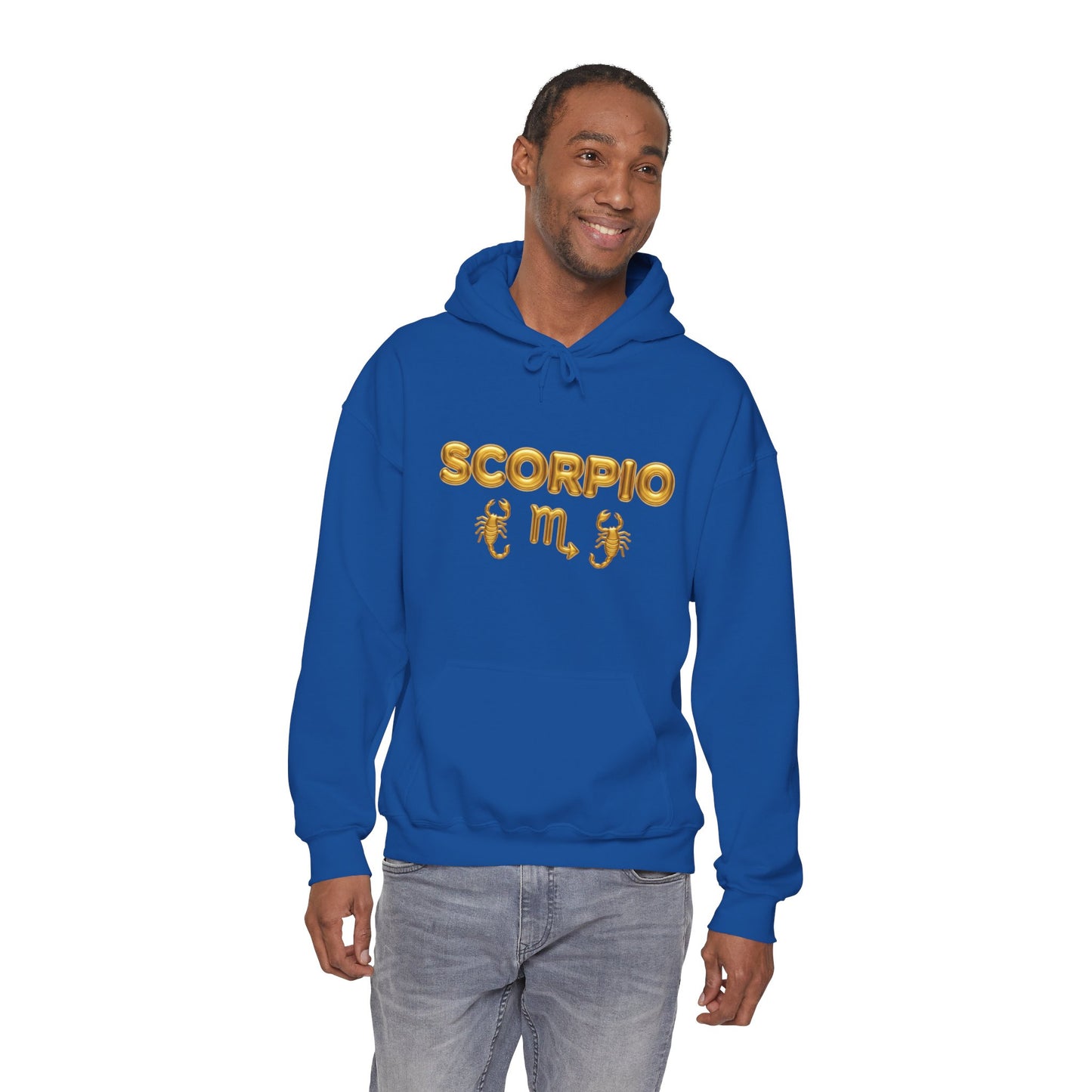 Scorpio Zodiac Hoodie – Gold Scorpion Astrology Sweatshirt (Back Zodiac Chart)