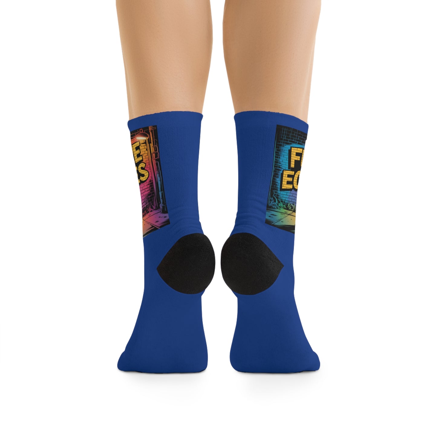Futuristic Robot Graphic Socks —NAVY BLUE