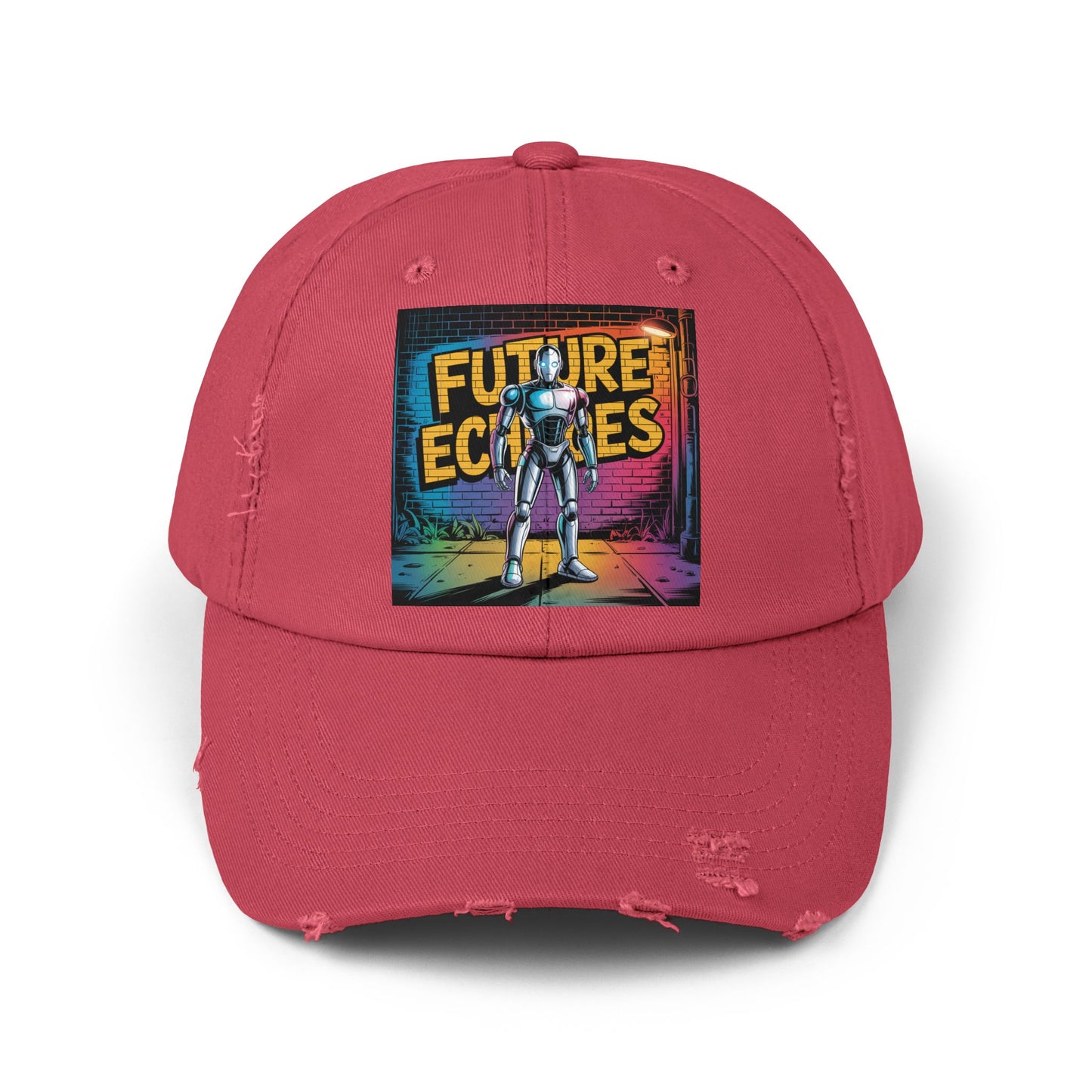 Unisex Distressed Cap Featuring 'Future Echoes'