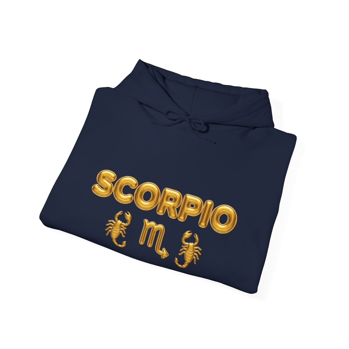 Scorpio Zodiac Hoodie – Gold Scorpion Astrology Sweatshirt (Back Zodiac Chart)