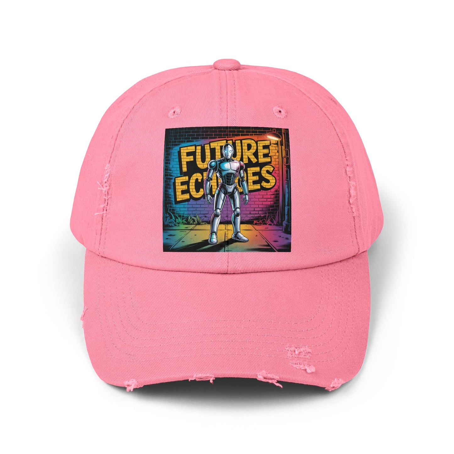 Unisex Distressed Cap Featuring 'Future Echoes'