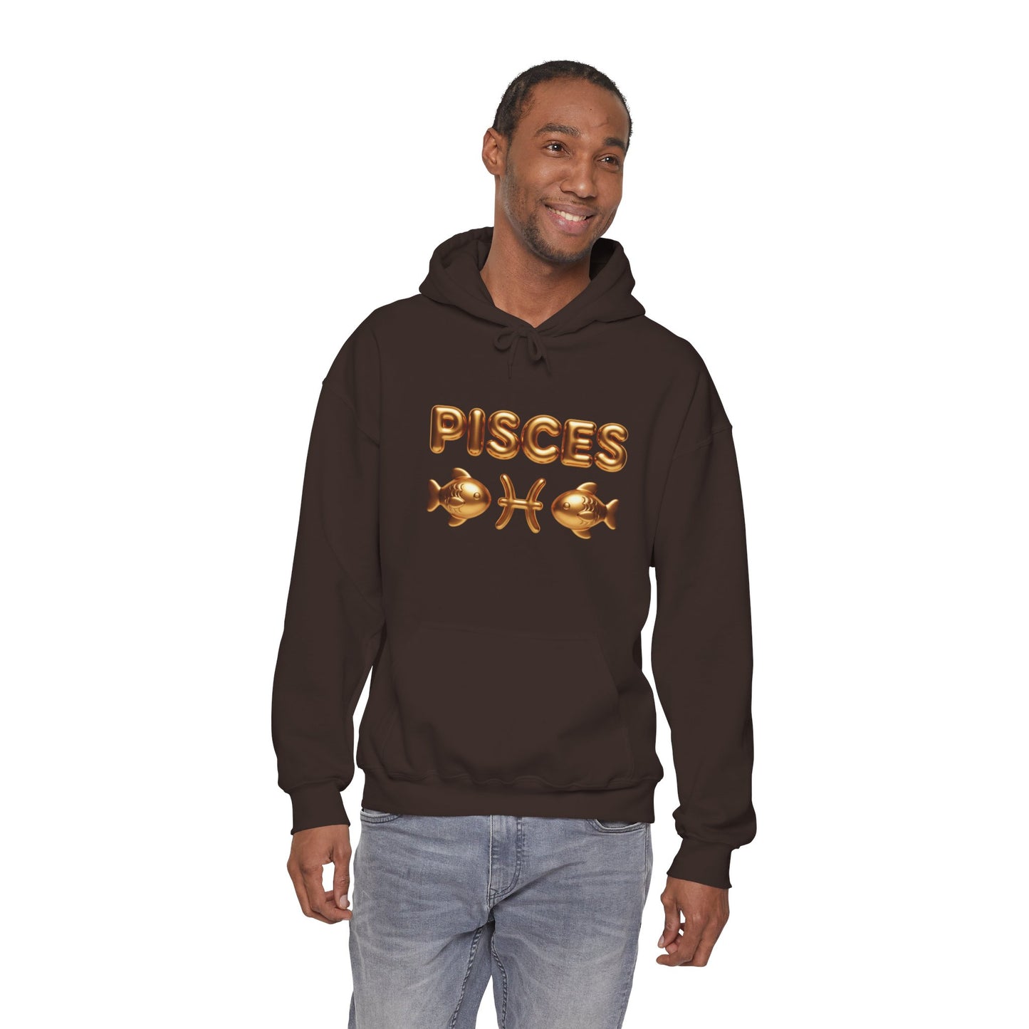 Pisces Zodiac Hoodie — Gold Astrological Sign Sweatshirt
