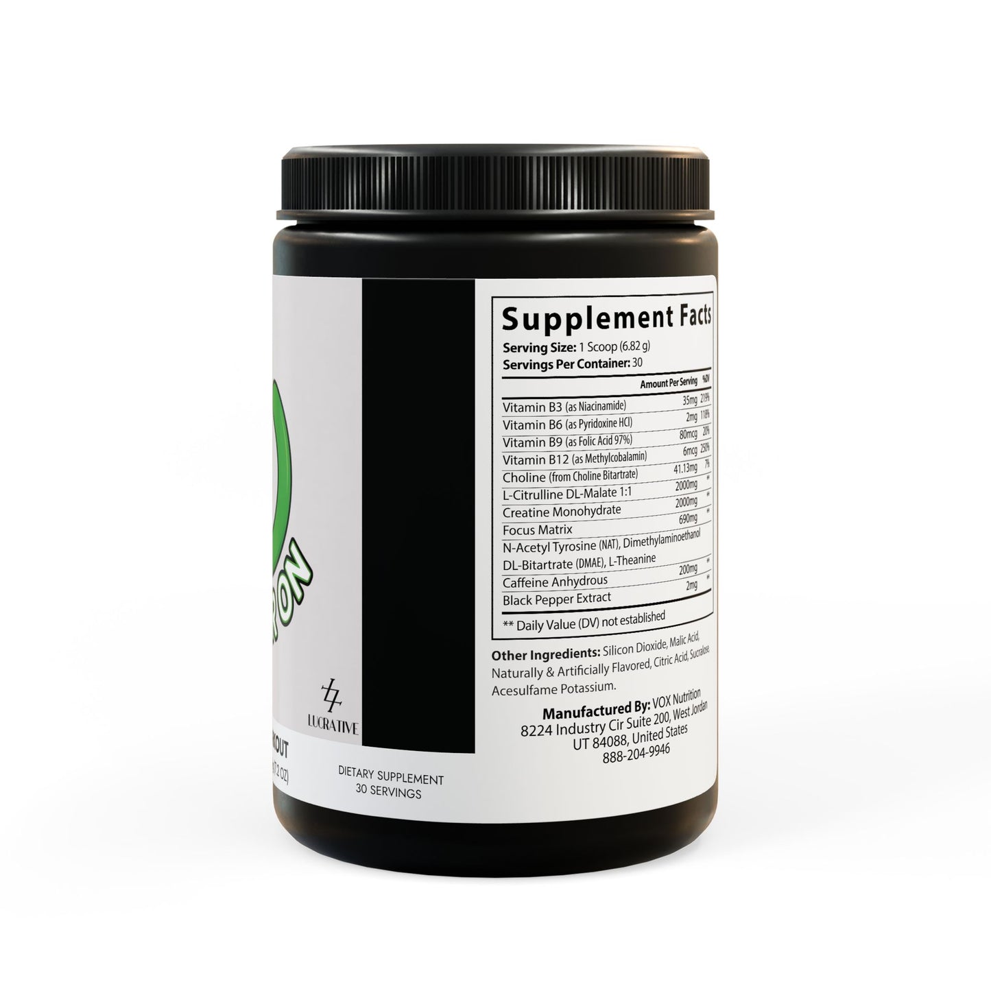 Pre-Workout Supplement, Fruit Punch (204g, 7.1oz)