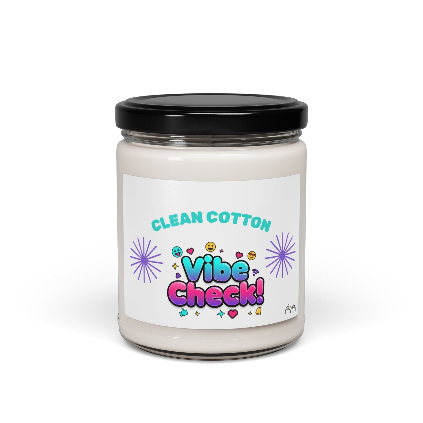 Vibe Check Candle | Scented Soy Candle, Clean Cotton