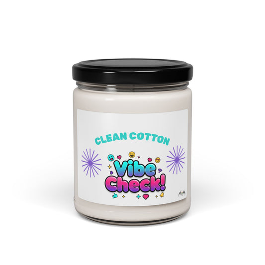 Vibe Check Candle | Scented Soy Candle, Clean Cotton