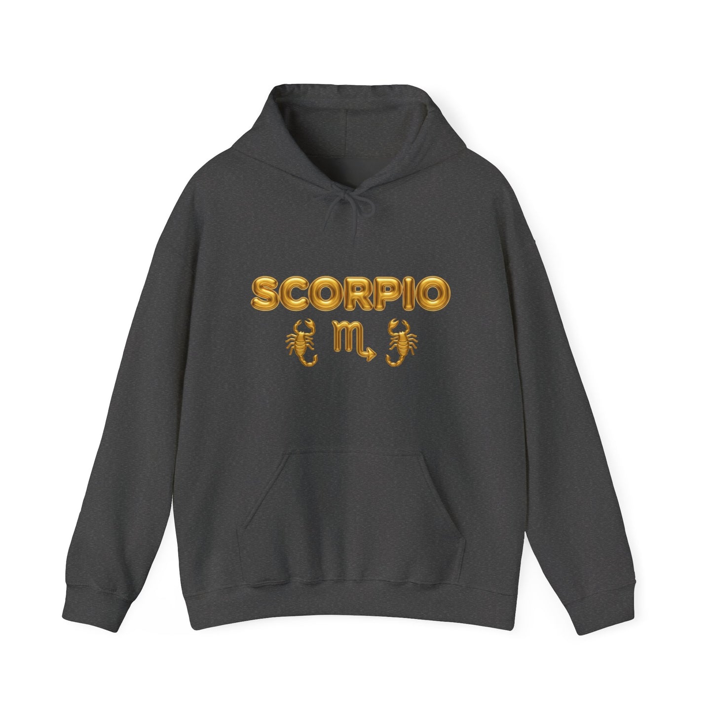 Scorpio Zodiac Hoodie – Gold Scorpion Astrology Sweatshirt (Back Zodiac Chart)