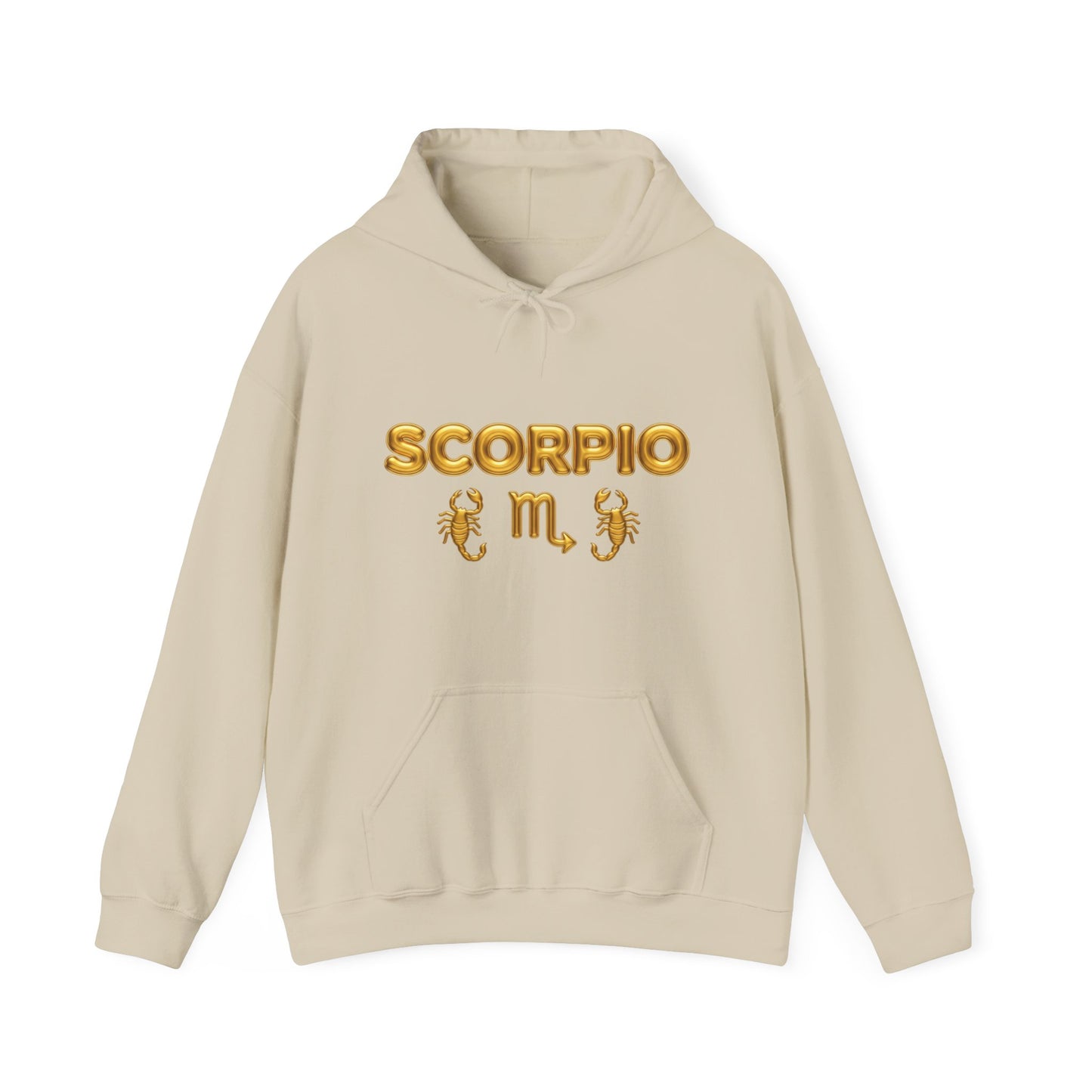 Scorpio Zodiac Hoodie – Gold Scorpion Astrology Sweatshirt (Back Zodiac Chart)