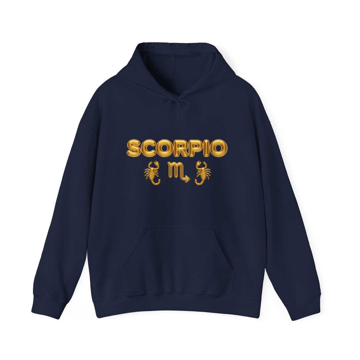 Scorpio Zodiac Hoodie – Gold Scorpion Astrology Sweatshirt (Back Zodiac Chart)