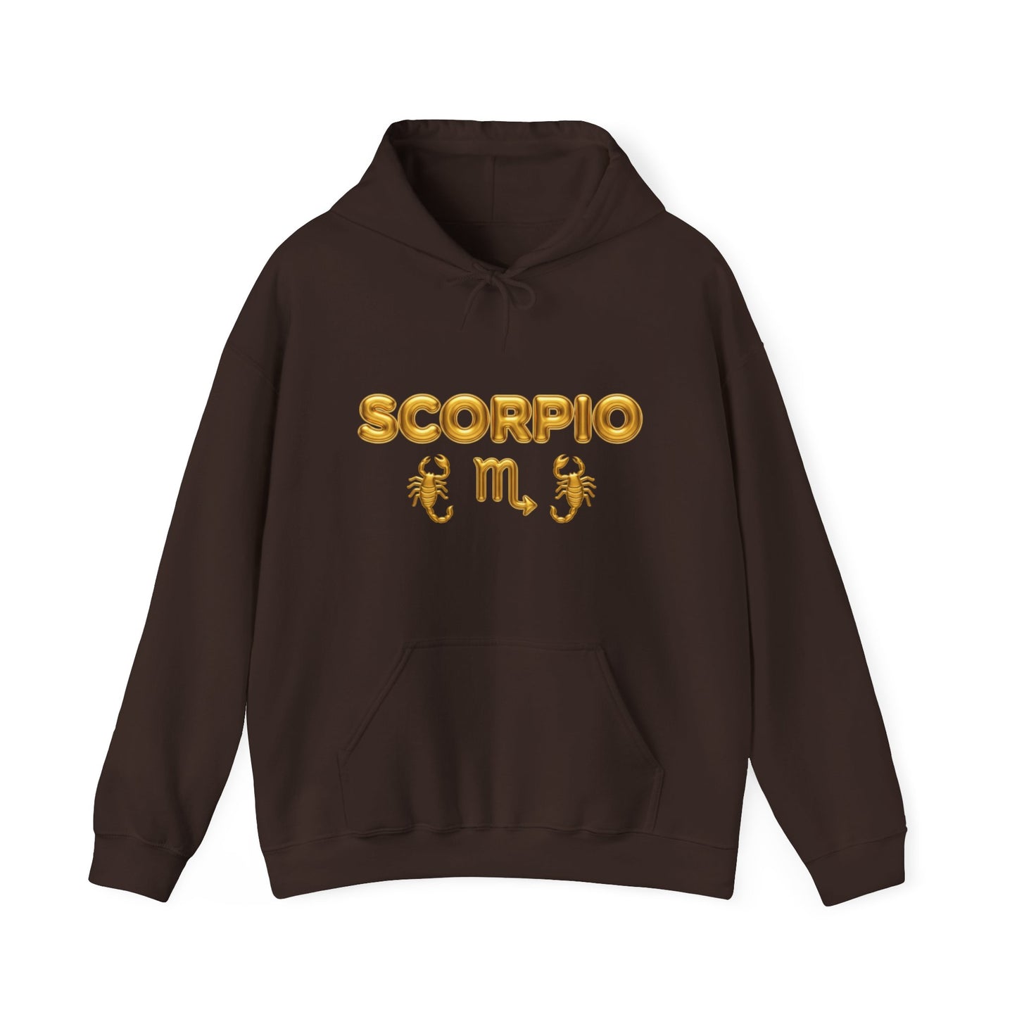 Scorpio Zodiac Hoodie – Gold Scorpion Astrology Sweatshirt (Back Zodiac Chart)