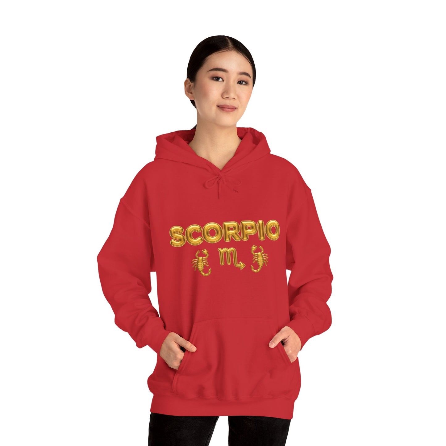 Scorpio Zodiac Hoodie – Gold Scorpion Astrology Sweatshirt (Back Zodiac Chart)