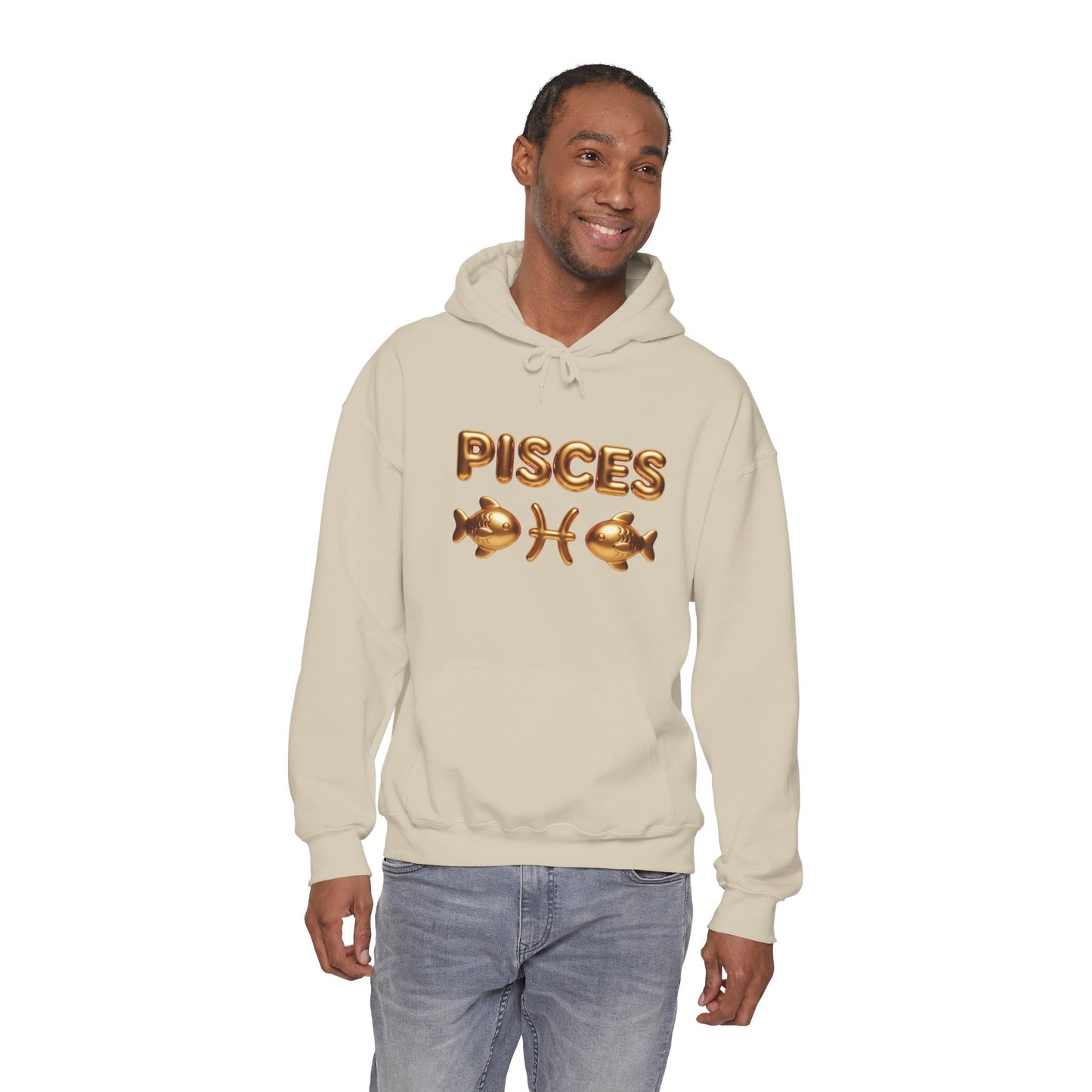 Pisces Zodiac Hoodie — Gold Astrological Sign Sweatshirt