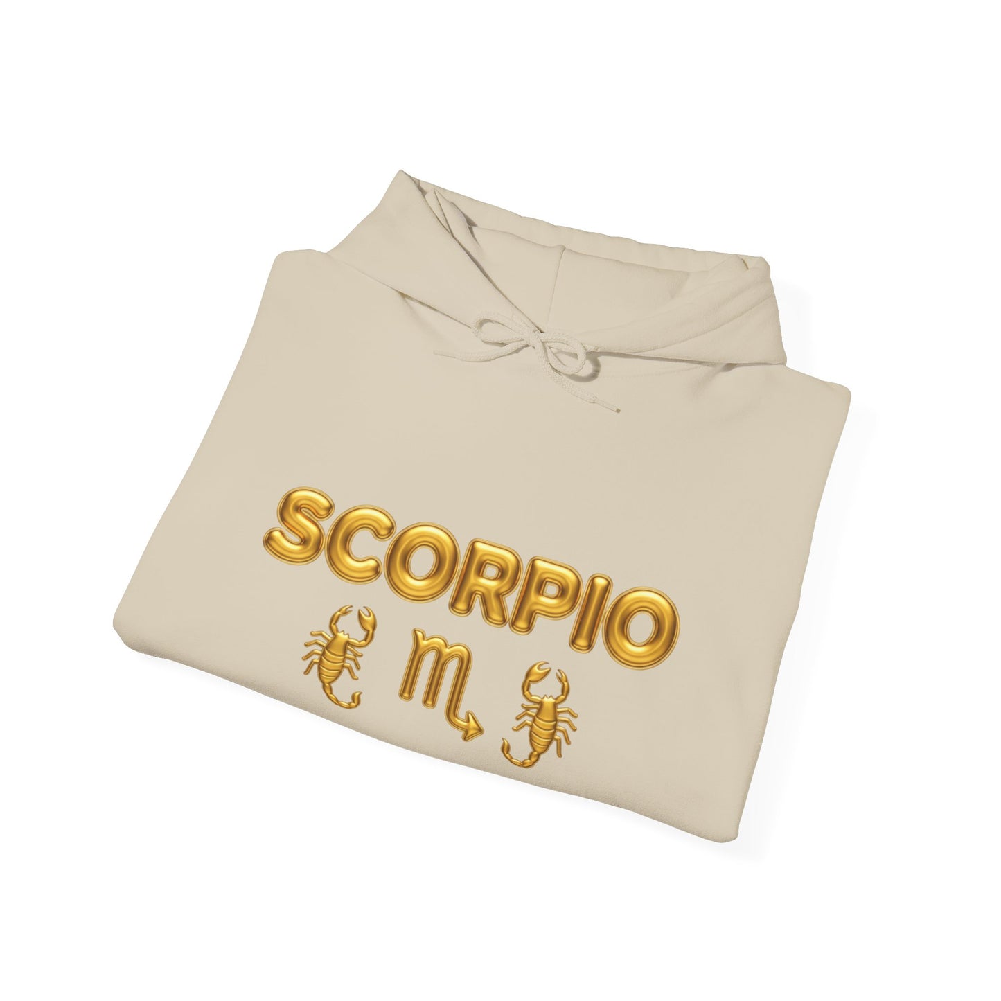 Scorpio Zodiac Hoodie – Gold Scorpion Astrology Sweatshirt (Back Zodiac Chart)