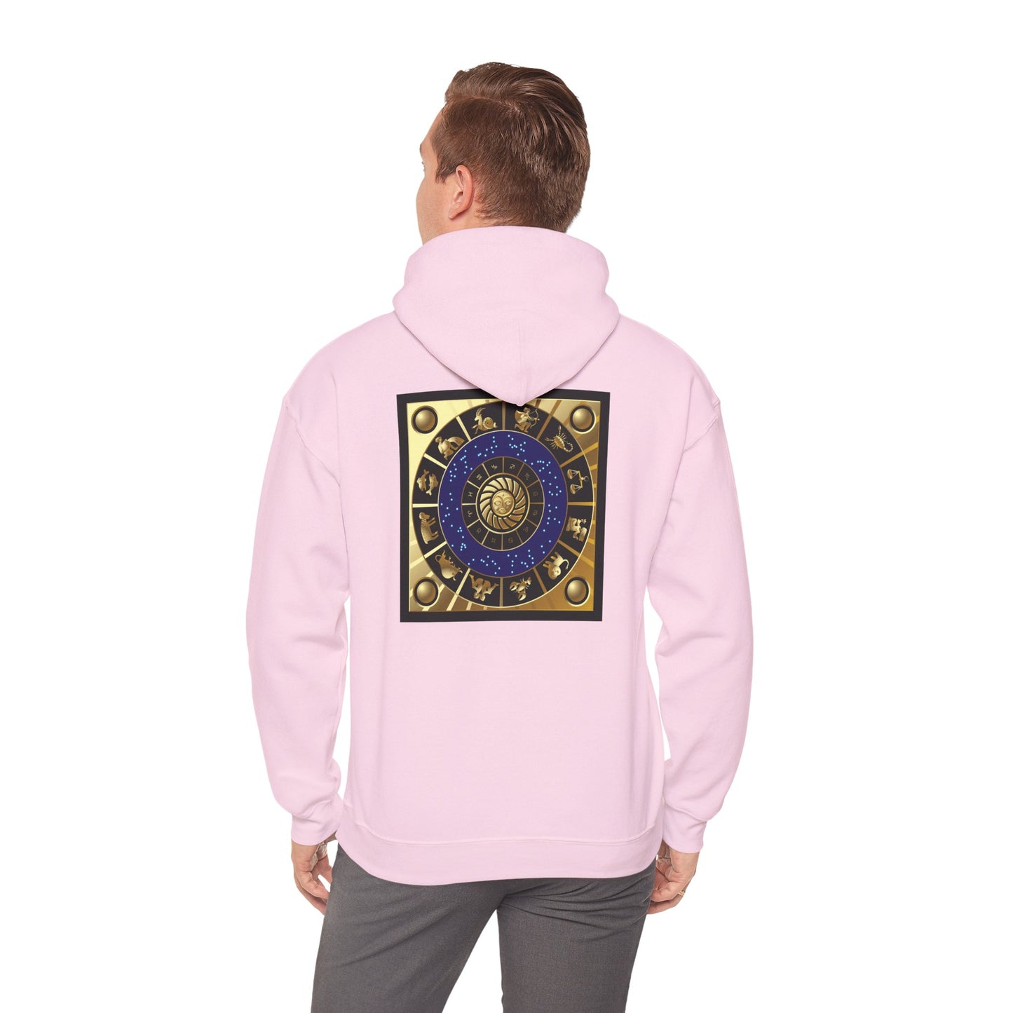 Aquarius Zodiac Hoodie — Gold Astrology Graphic Hooded Sweatshirt