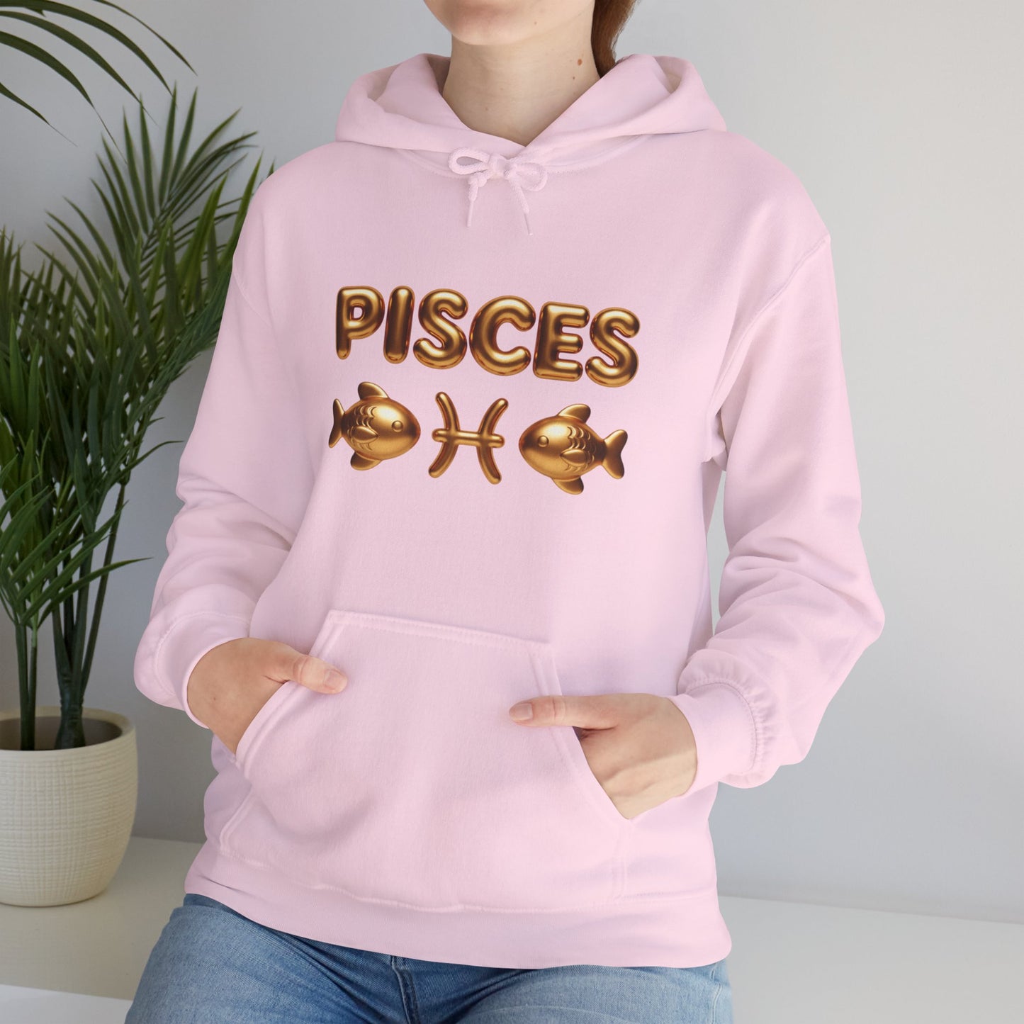 Pisces Zodiac Hoodie — Gold Astrological Sign Sweatshirt