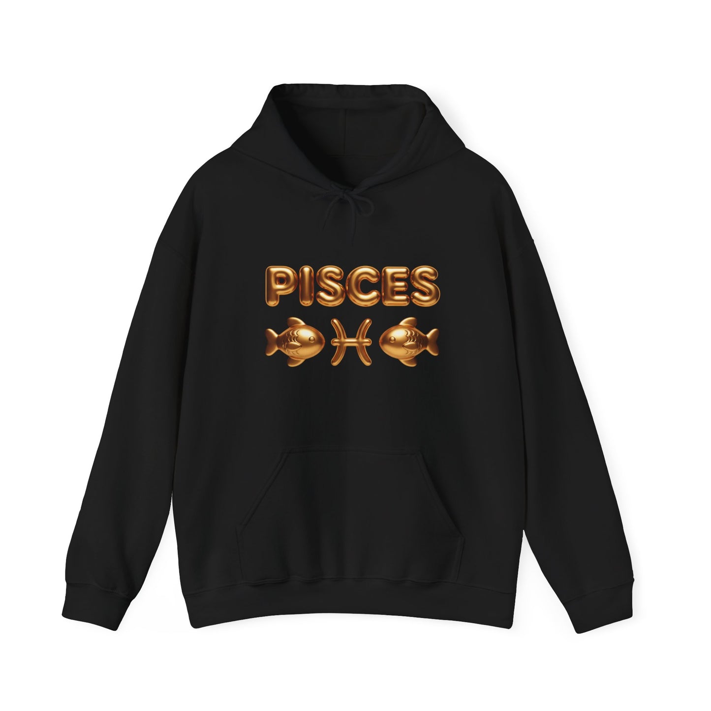 Pisces Zodiac Hoodie — Gold Astrological Sign Sweatshirt