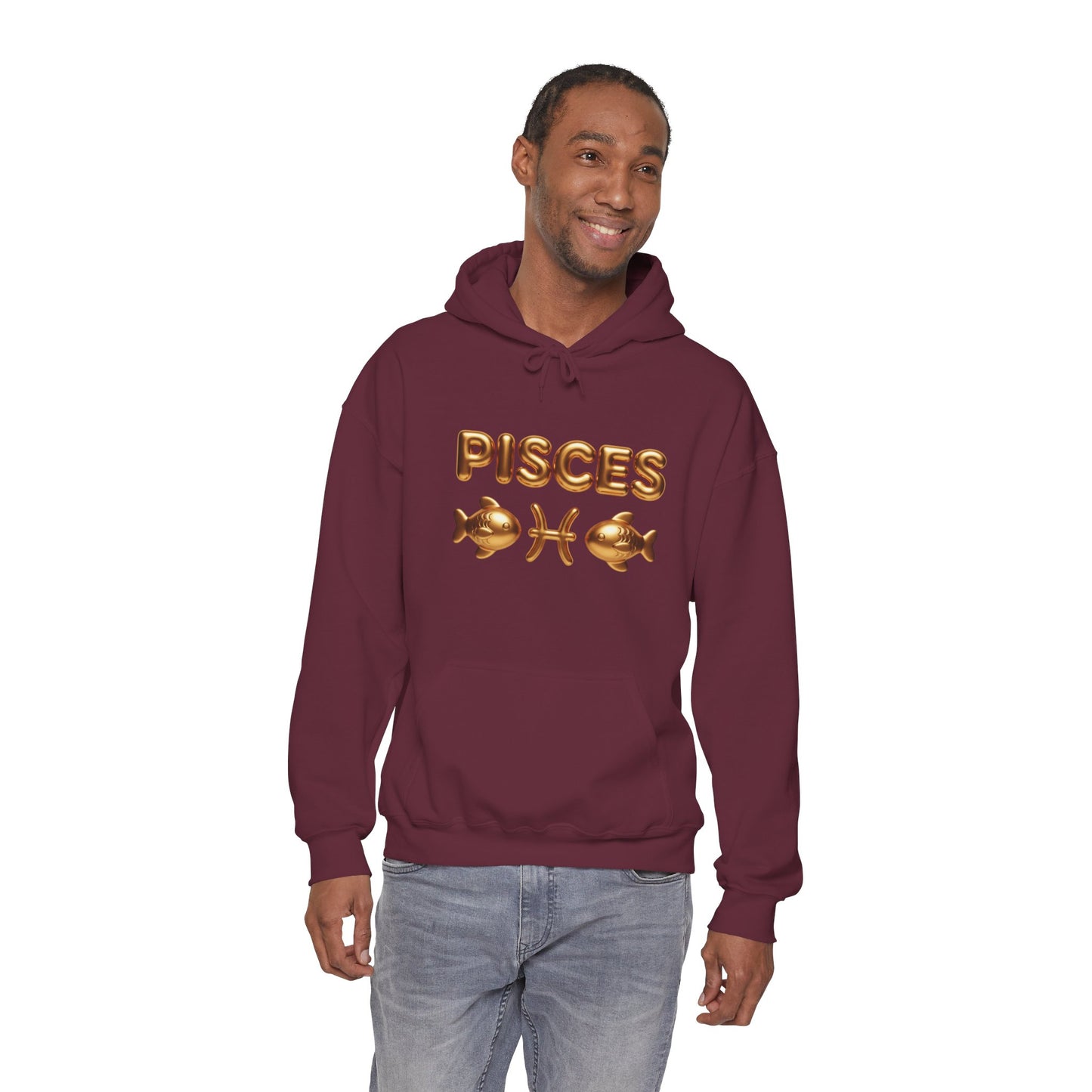 Pisces Zodiac Hoodie — Gold Astrological Sign Sweatshirt