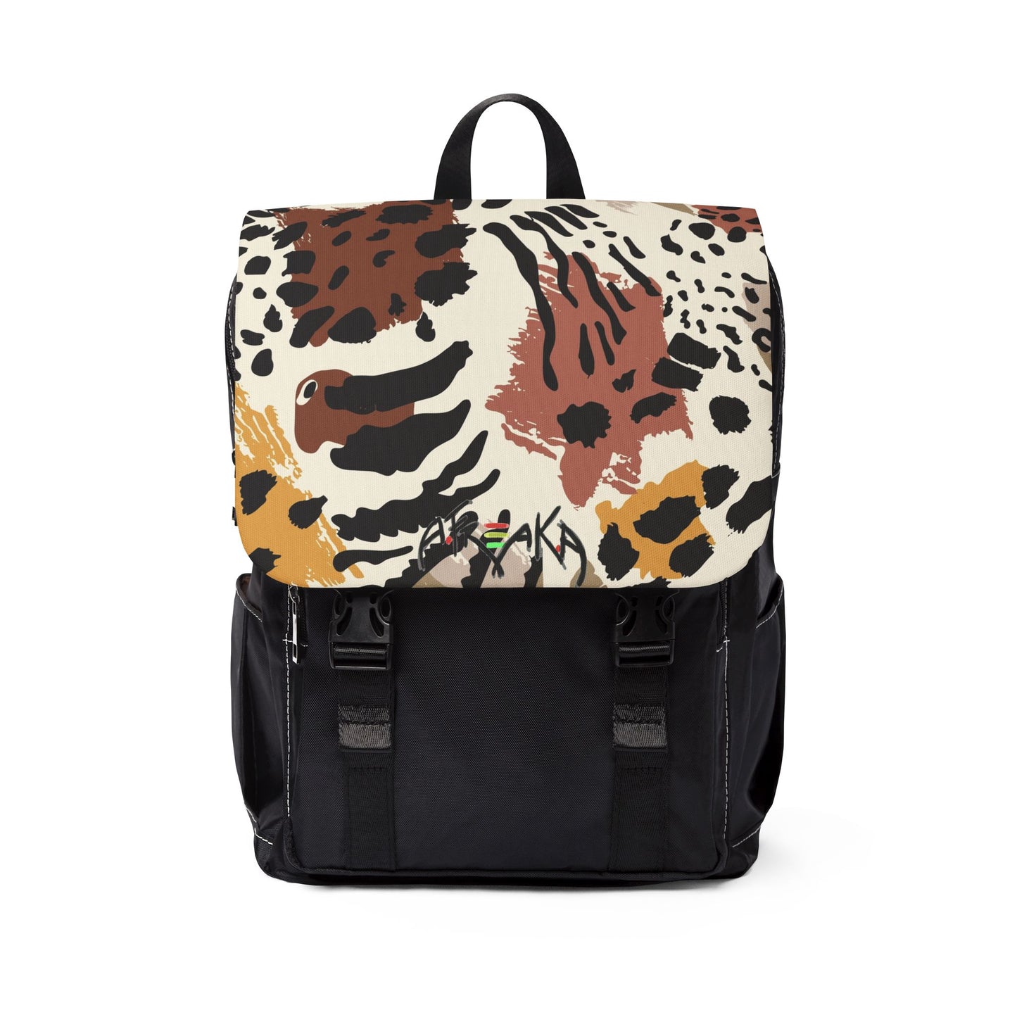 Unisex Casual Shoulder Mixed Animal Print Backpack