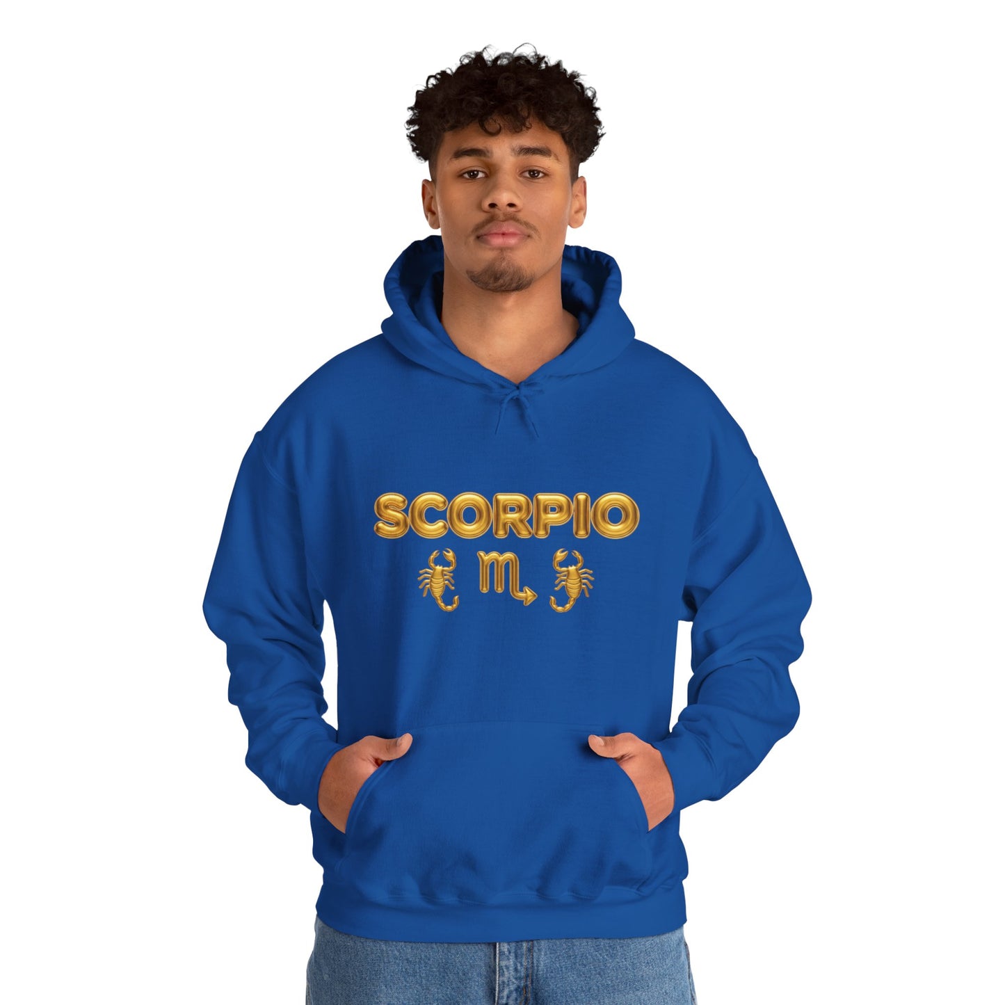 Scorpio Zodiac Hoodie – Gold Scorpion Astrology Sweatshirt (Back Zodiac Chart)