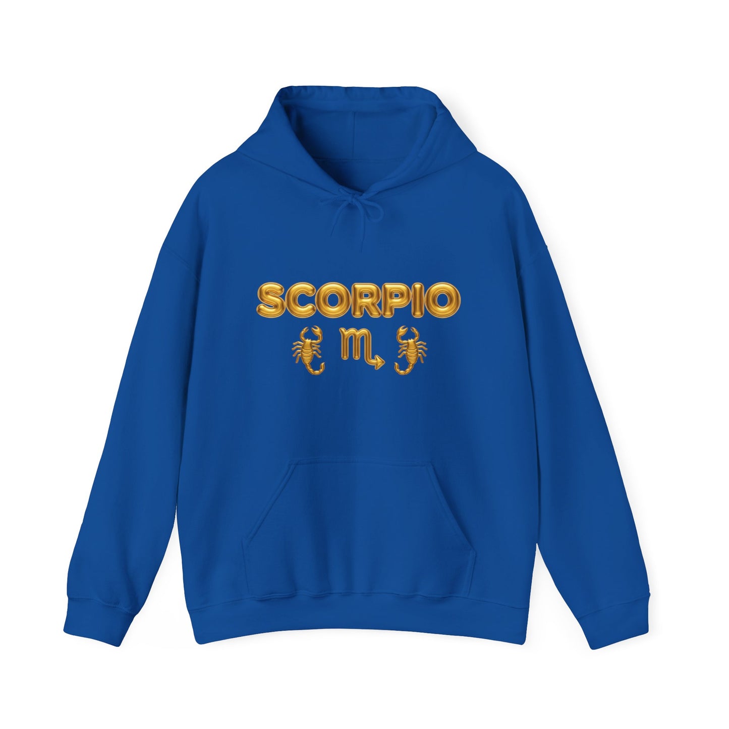 Scorpio Zodiac Hoodie – Gold Scorpion Astrology Sweatshirt (Back Zodiac Chart)