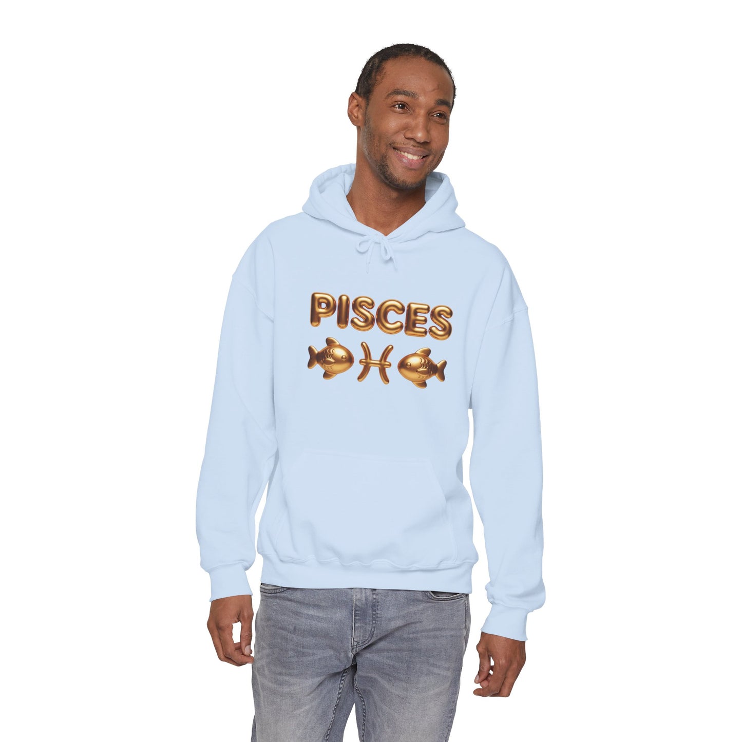 Pisces Zodiac Hoodie — Gold Astrological Sign Sweatshirt