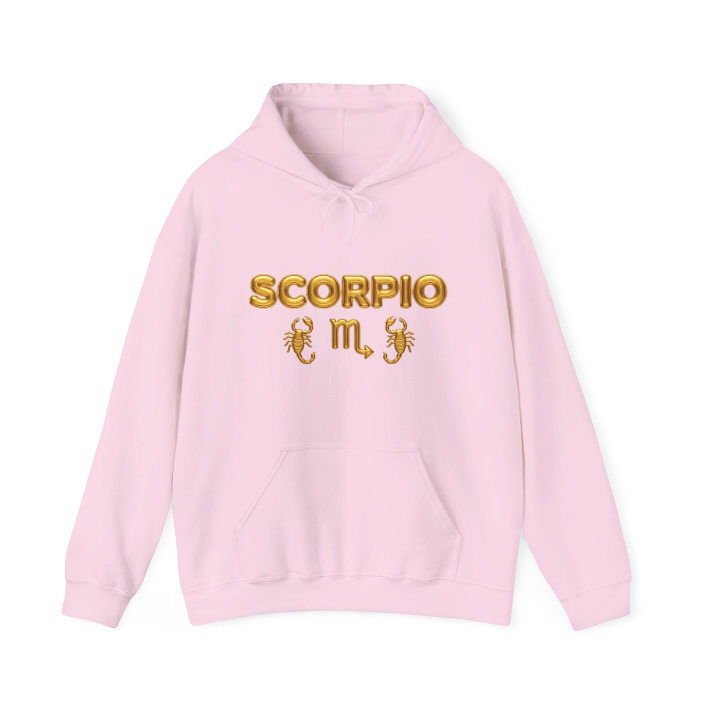 Scorpio Zodiac Hoodie – Gold Scorpion Astrology Sweatshirt (Back Zodiac Chart)