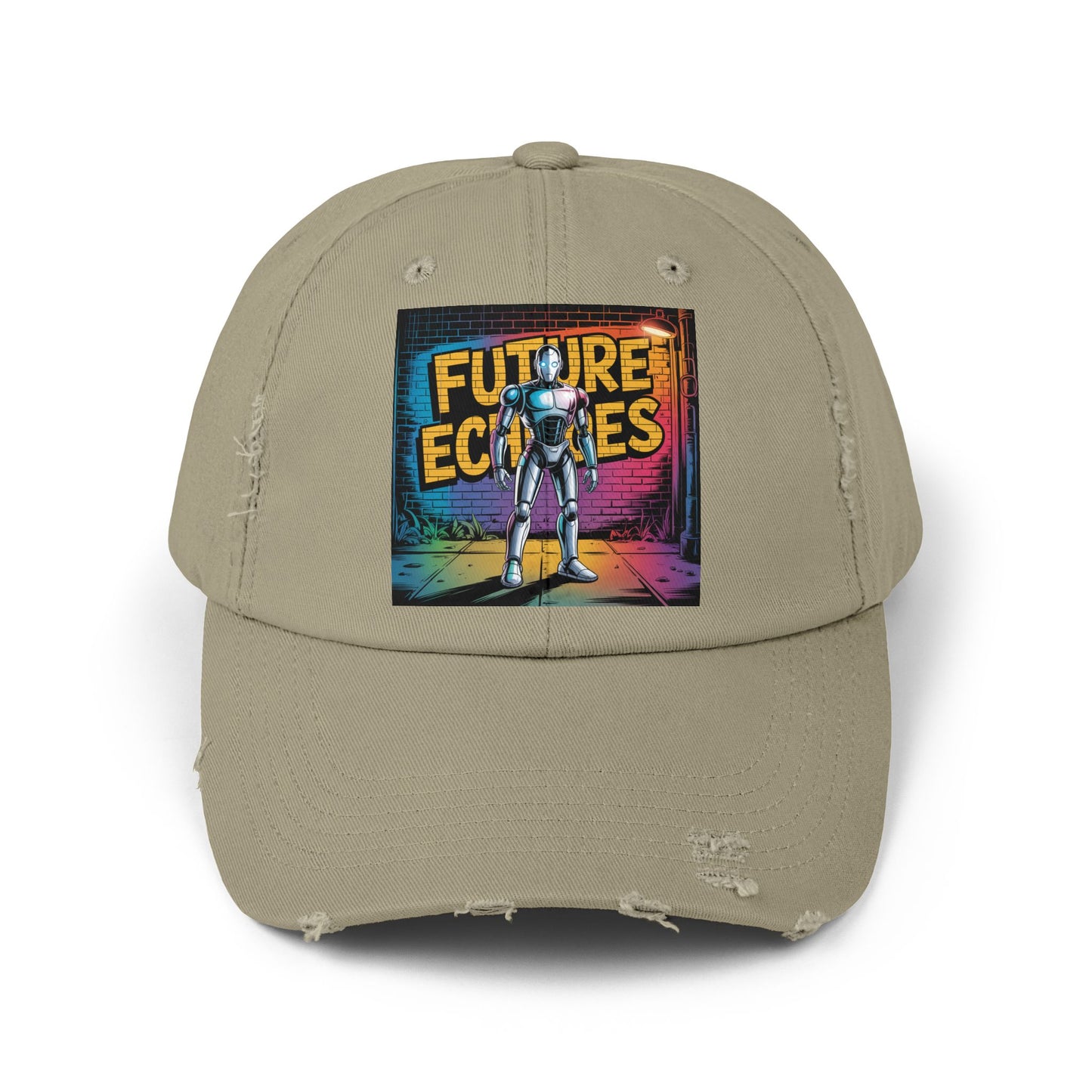 Unisex Distressed Cap Featuring 'Future Echoes'