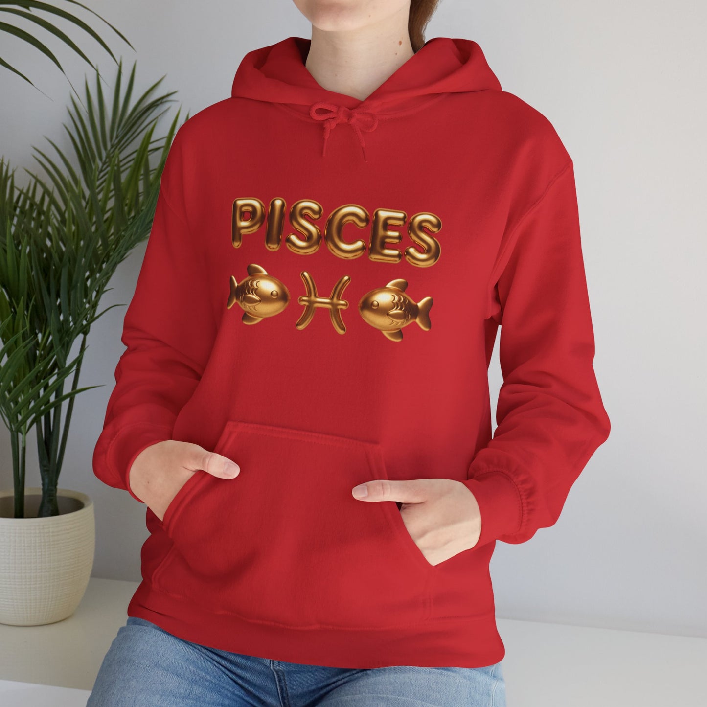 Pisces Zodiac Hoodie — Gold Astrological Sign Sweatshirt
