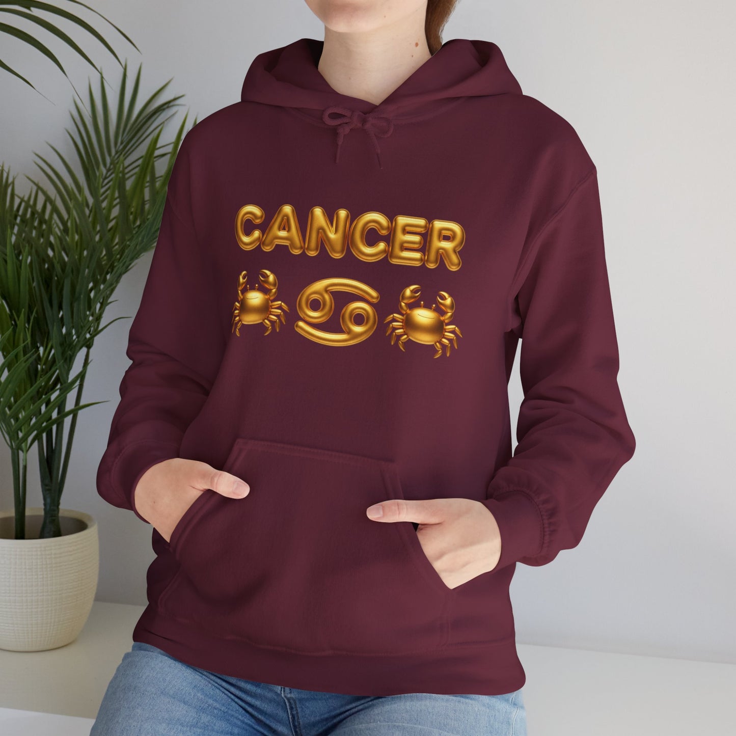 Cancer Zodiac Hoodie — Gold Crab Astrology Sweatshirt
