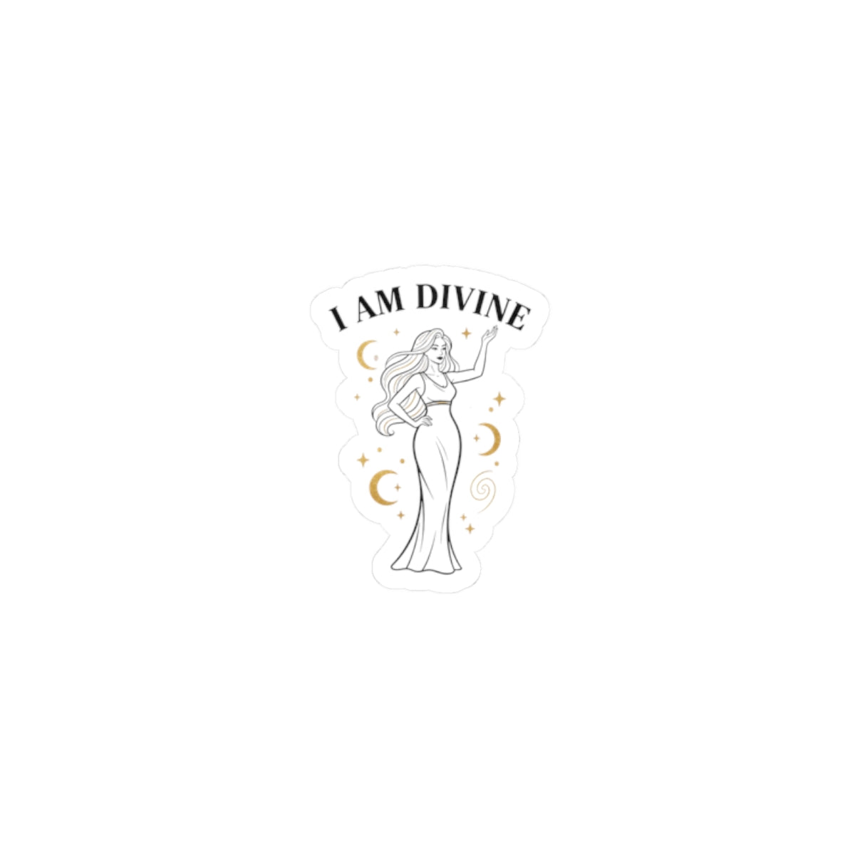 I Am Divine Sticker | goddess manifest, feminine empowerment