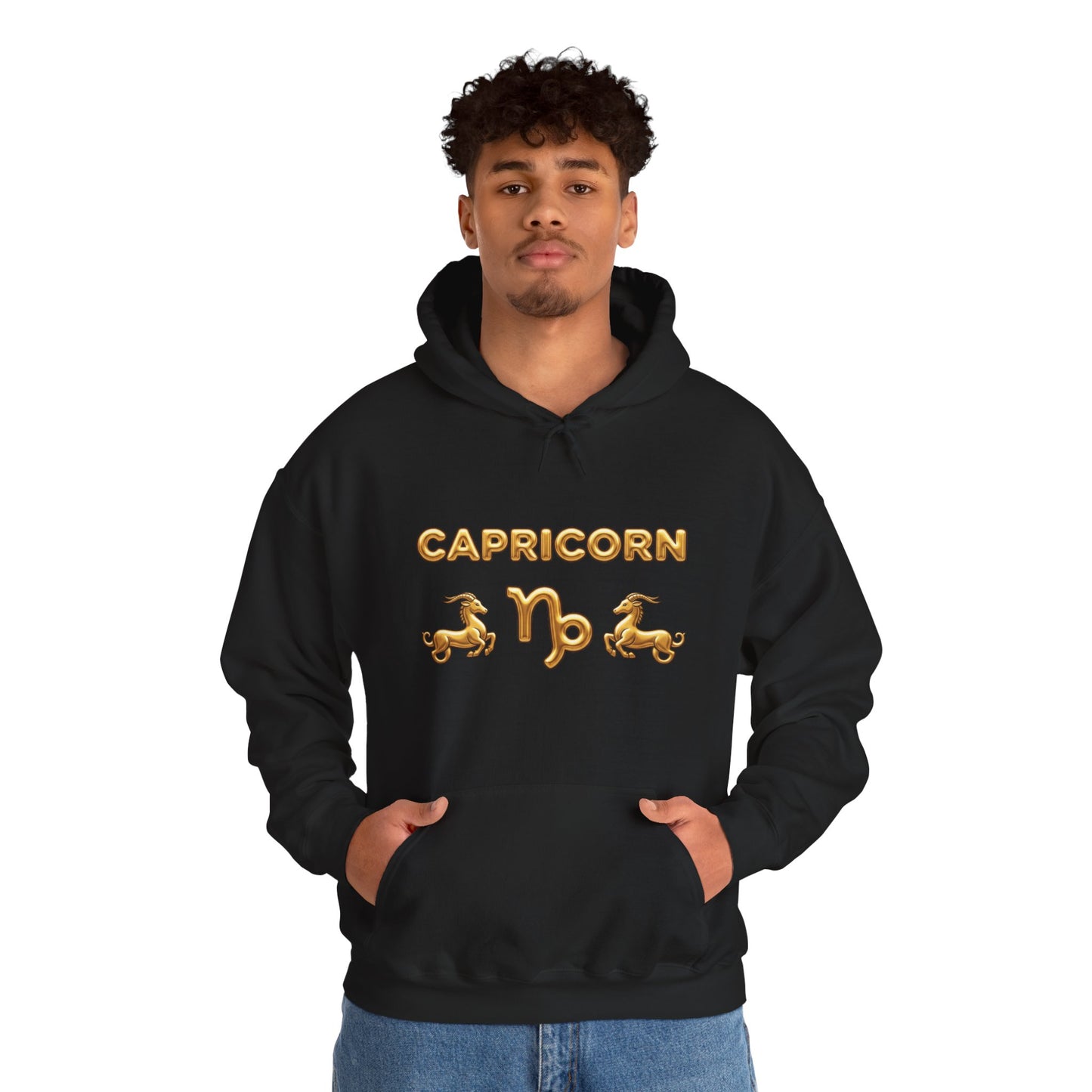 Capricorn Gold Zodiac Hoodie — Astrological Horoscope Sweatshirt