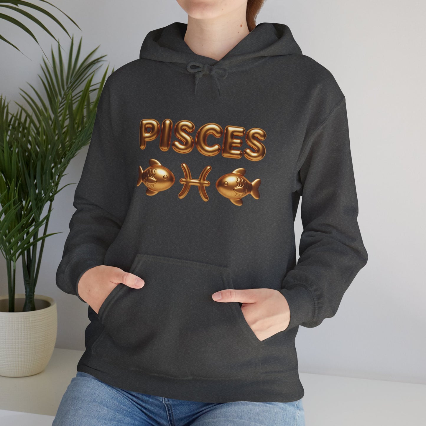 Pisces Zodiac Hoodie — Gold Astrological Sign Sweatshirt