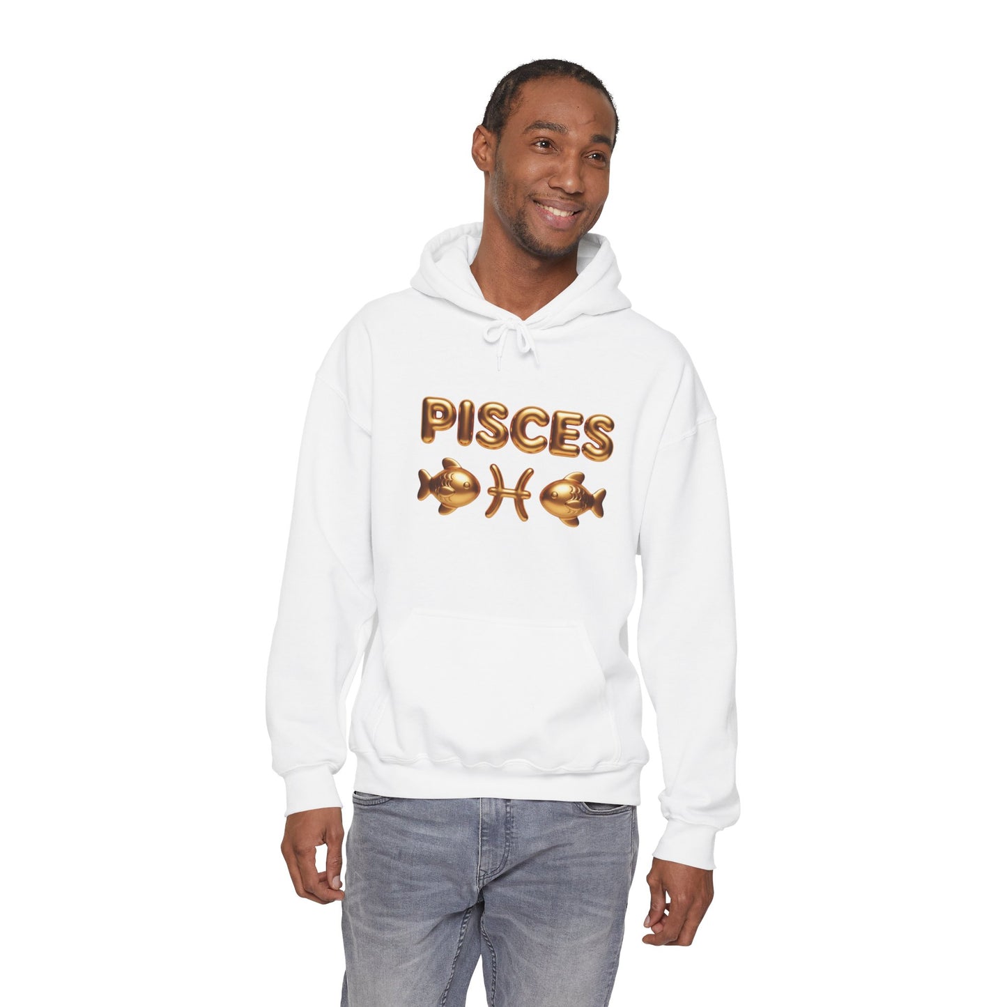 Pisces Zodiac Hoodie — Gold Astrological Sign Sweatshirt