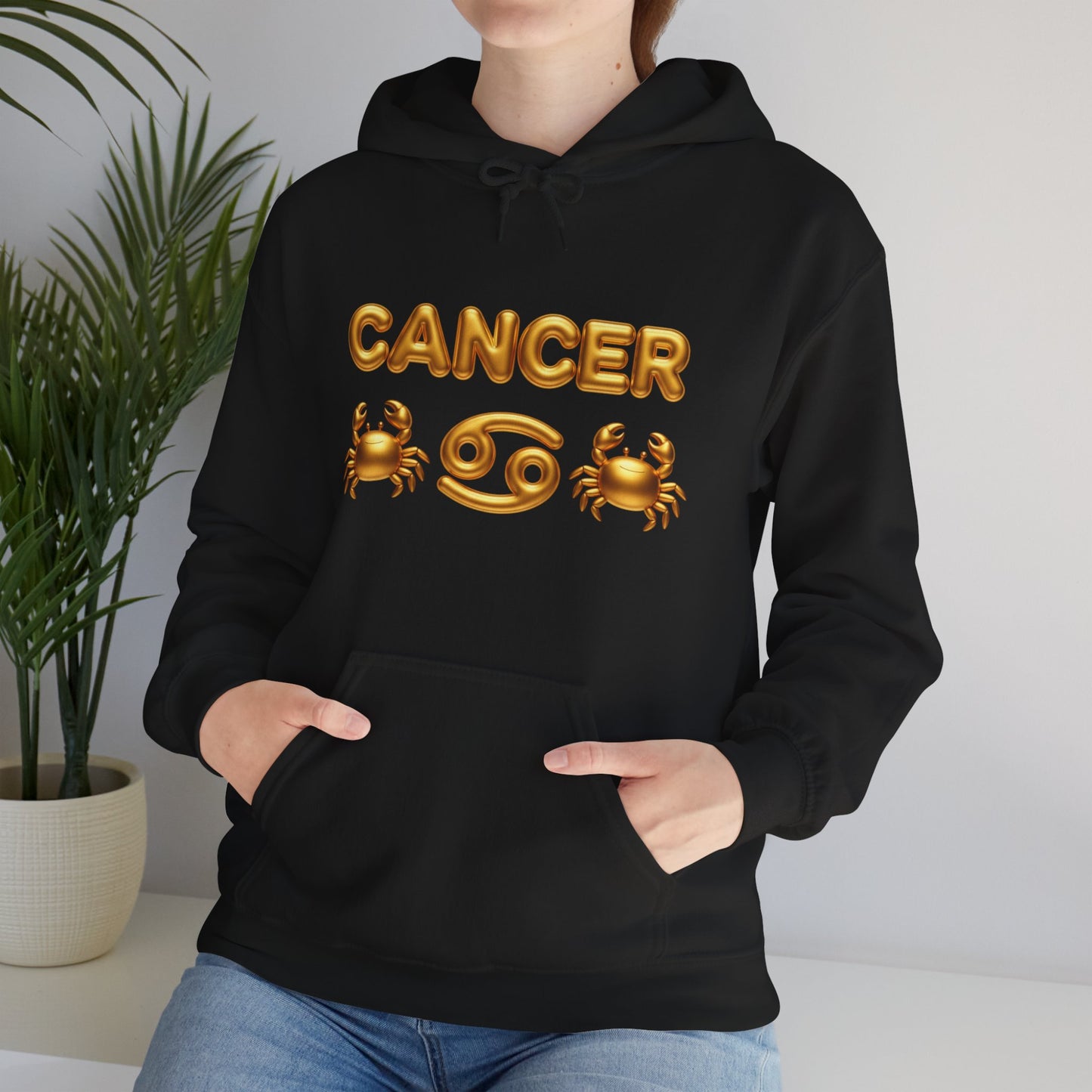 Cancer Zodiac Hoodie — Gold Crab Astrology Sweatshirt