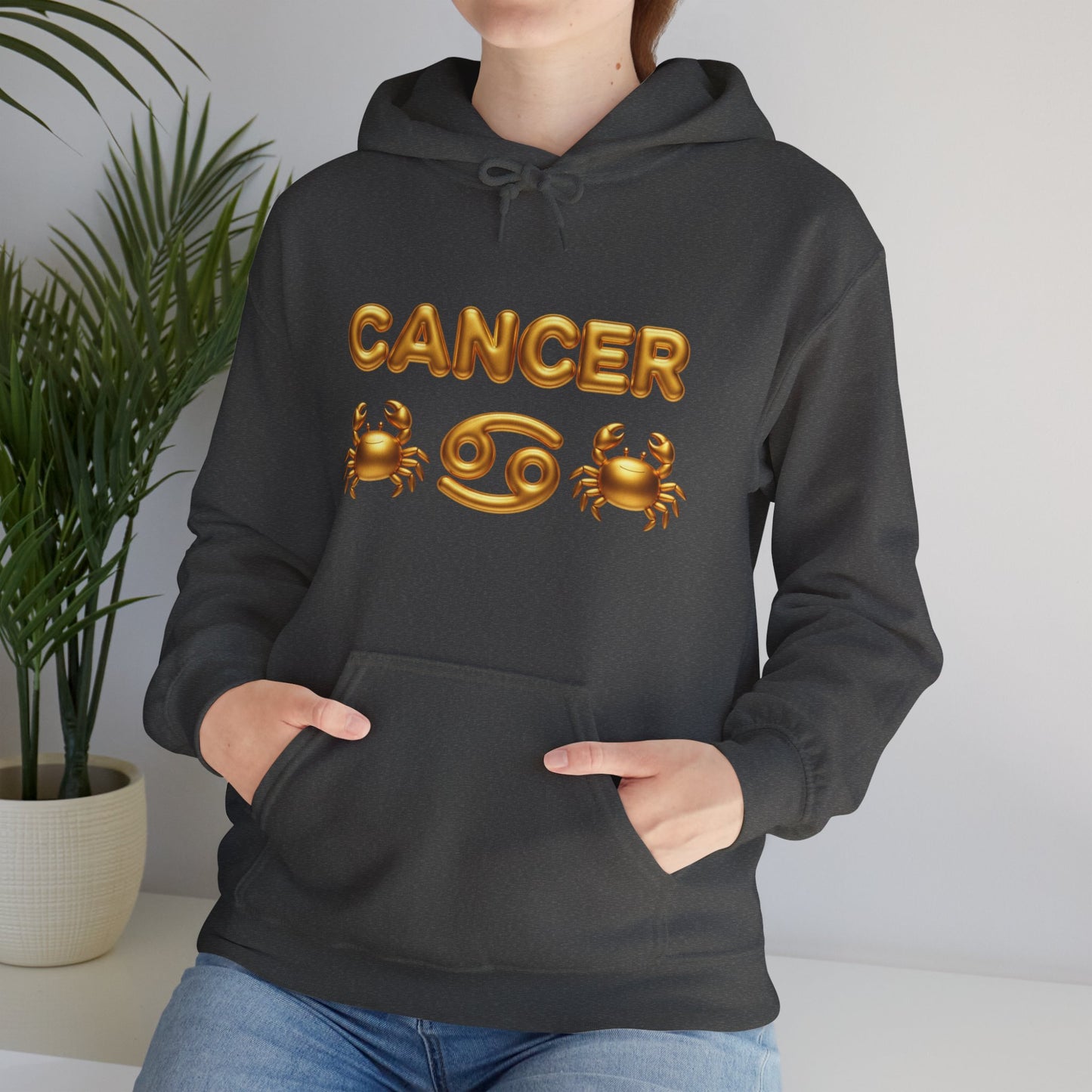 Cancer Zodiac Hoodie — Gold Crab Astrology Sweatshirt