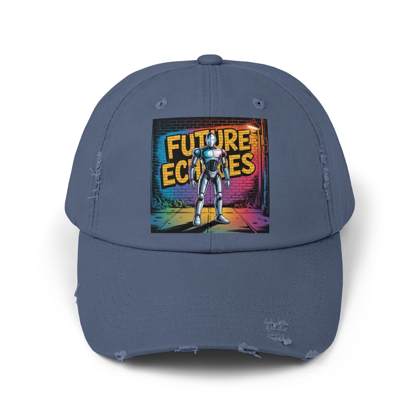 Unisex Distressed Cap Featuring 'Future Echoes'
