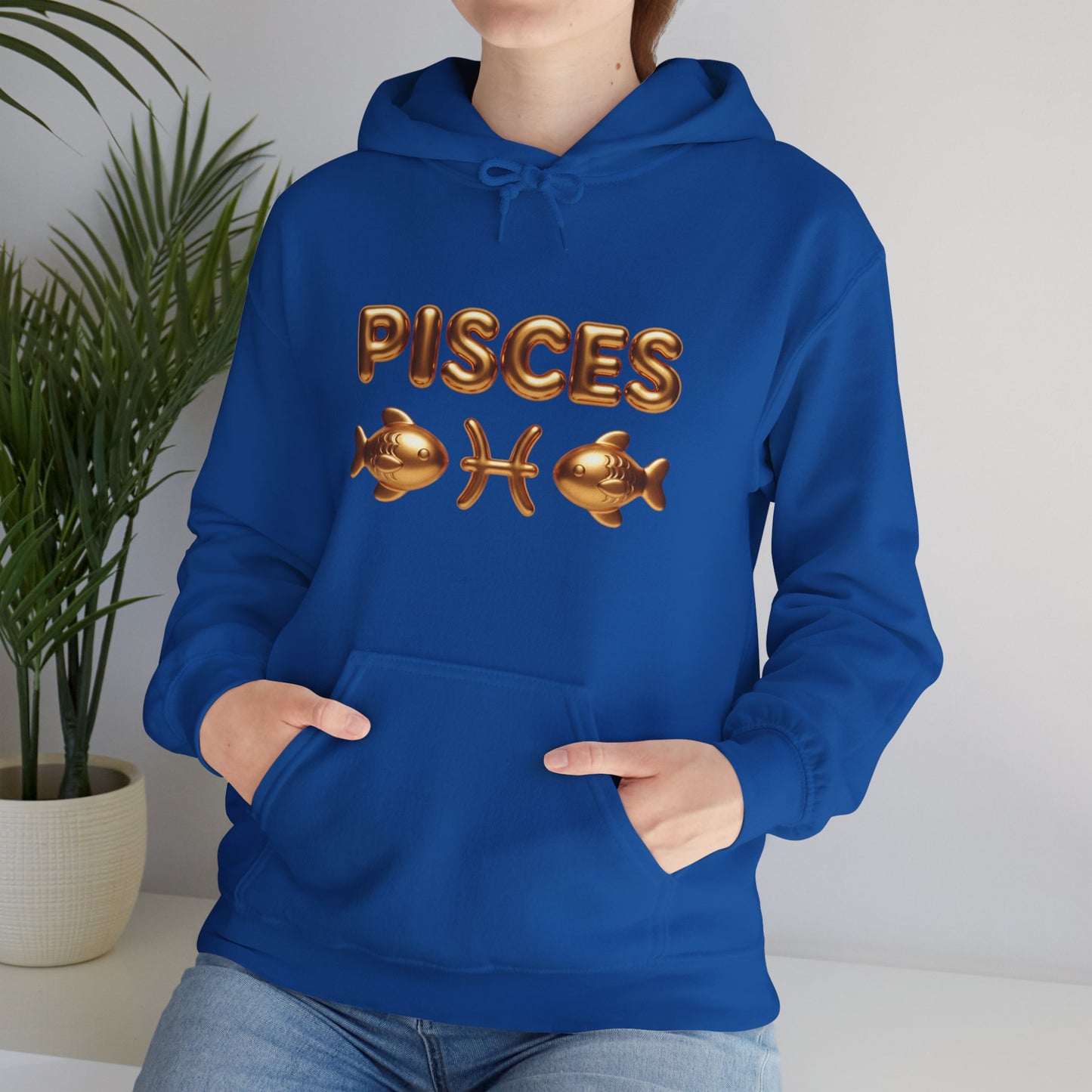 Pisces Zodiac Hoodie — Gold Astrological Sign Sweatshirt