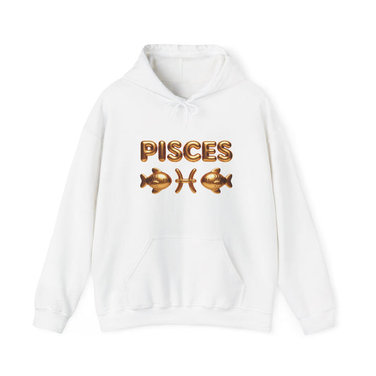 Pisces Zodiac Hoodie — Gold Astrological Sign Sweatshirt